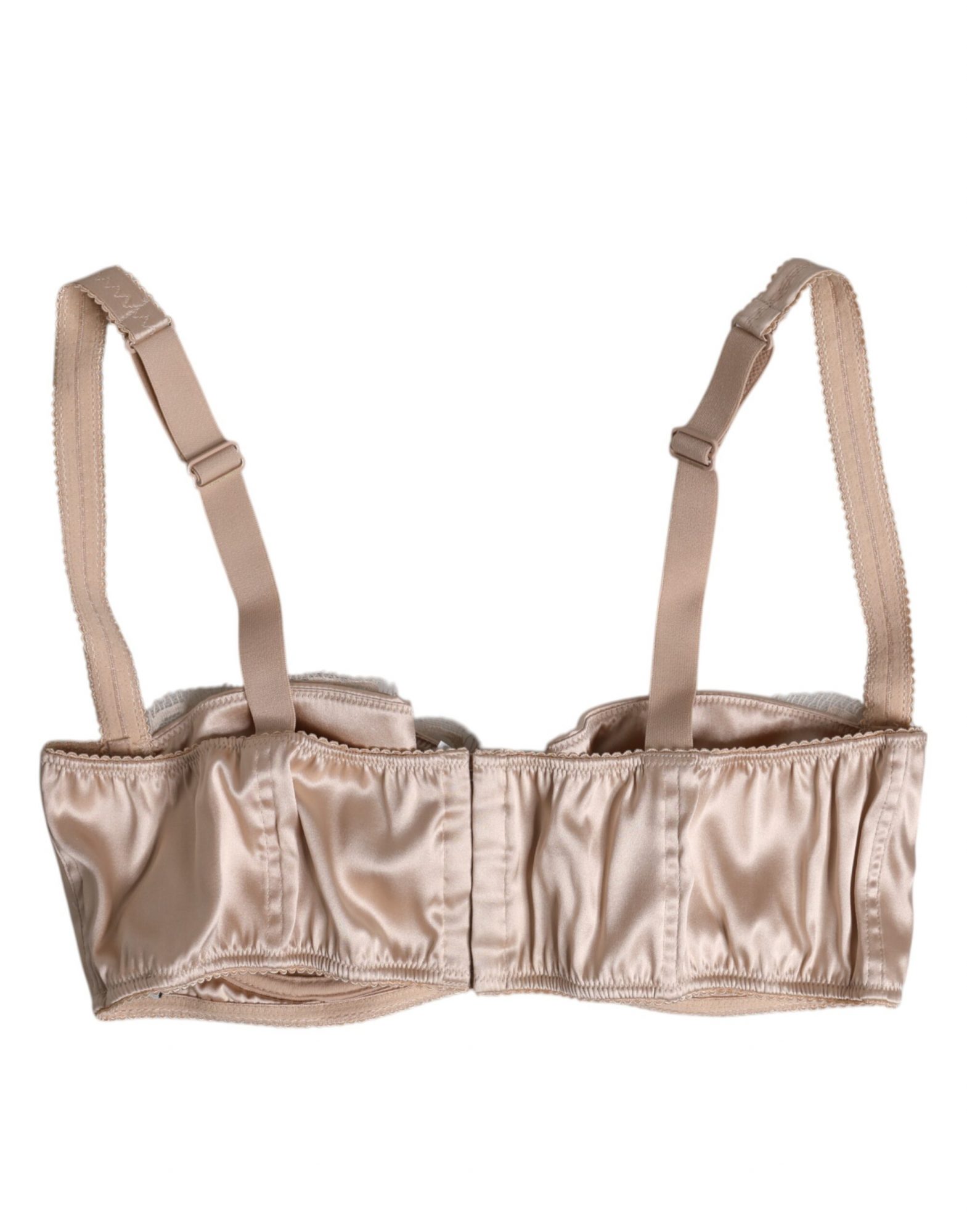 Dolce & Gabbana Biege Seide Bügel-Balconette-BH Unterwäsche – Bild 3