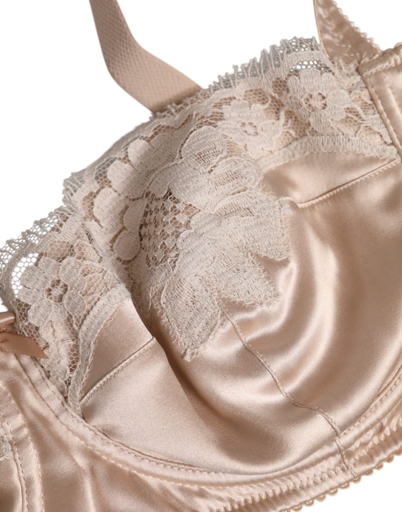 Dolce & Gabbana Biege Seide Bügel-Balconette-BH Unterwäsche – Bild 4