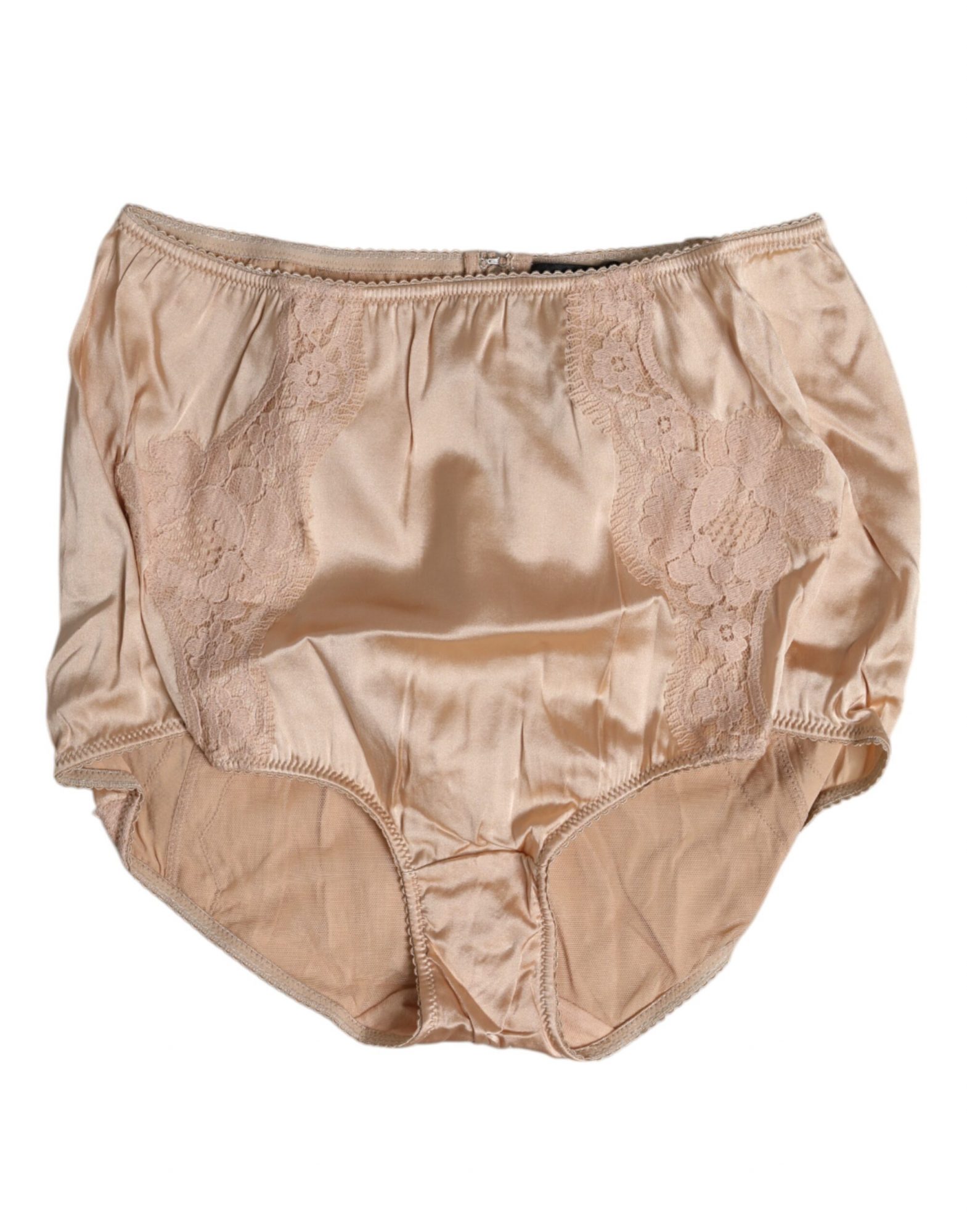 Dolce & Gabbana Beige Seidenspitze Hohe Taille Bikini Panty Unterwäsche – Bild 2
