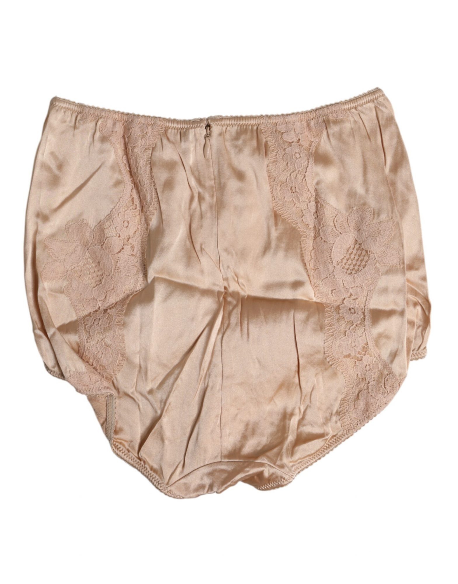 Dolce & Gabbana Beige Seidenspitze Hohe Taille Bikini Panty Unterwäsche – Bild 4