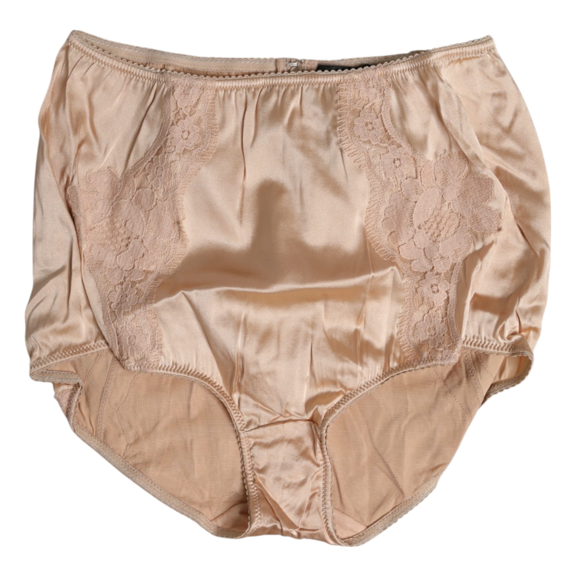 Dolce & Gabbana Beige Seidenspitze Hohe Taille Bikini Panty Unterwäsche – Bild 5