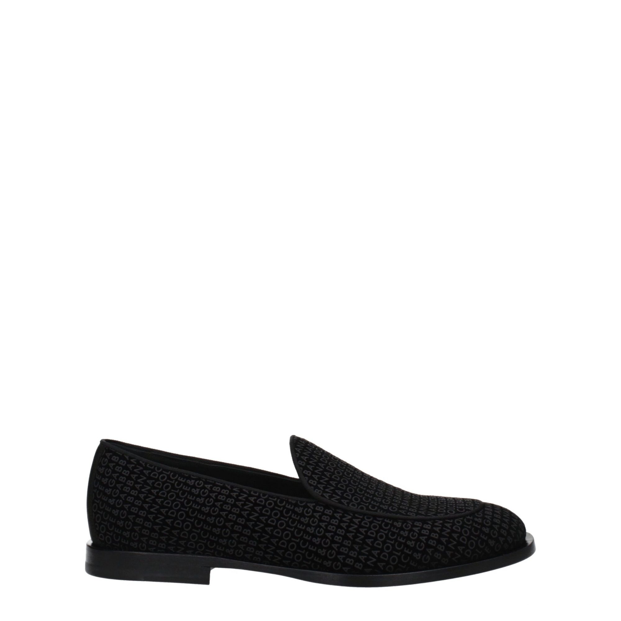 Dolce & Gabbana Slipper aus schwarzem Samt