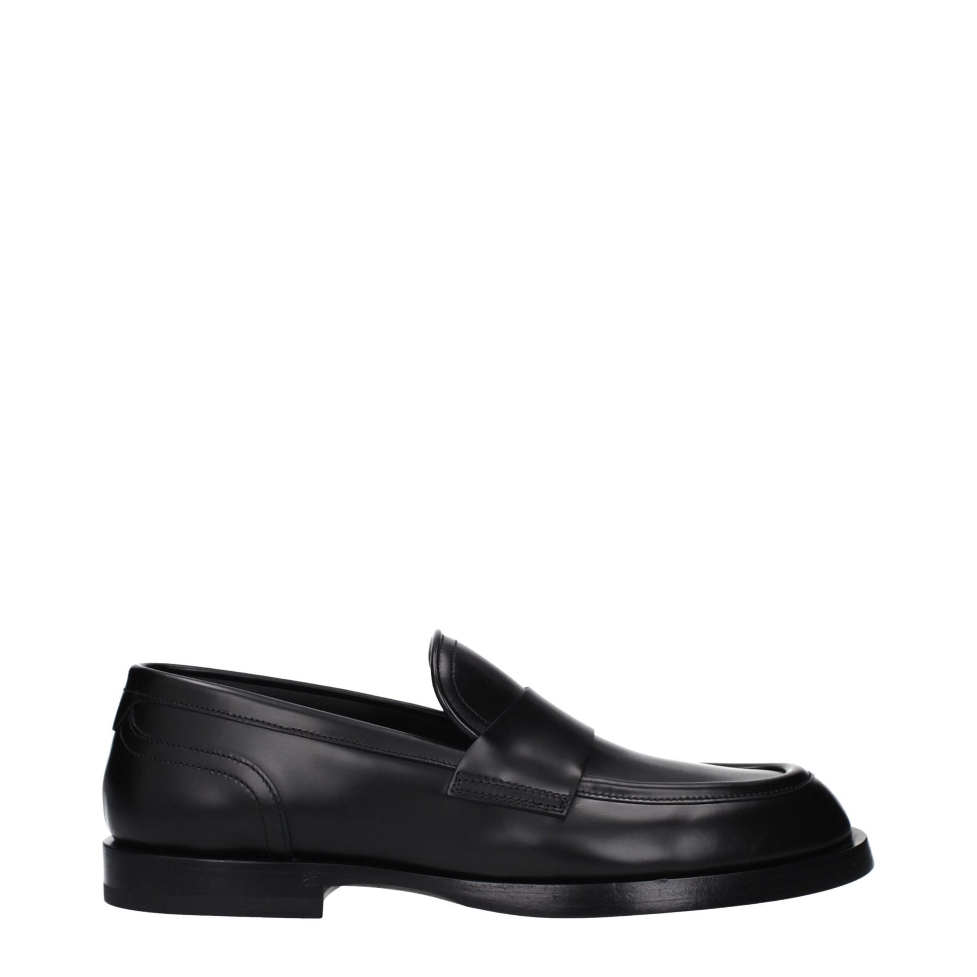 Dolce & Gabbana Schwarze Leder Slipper