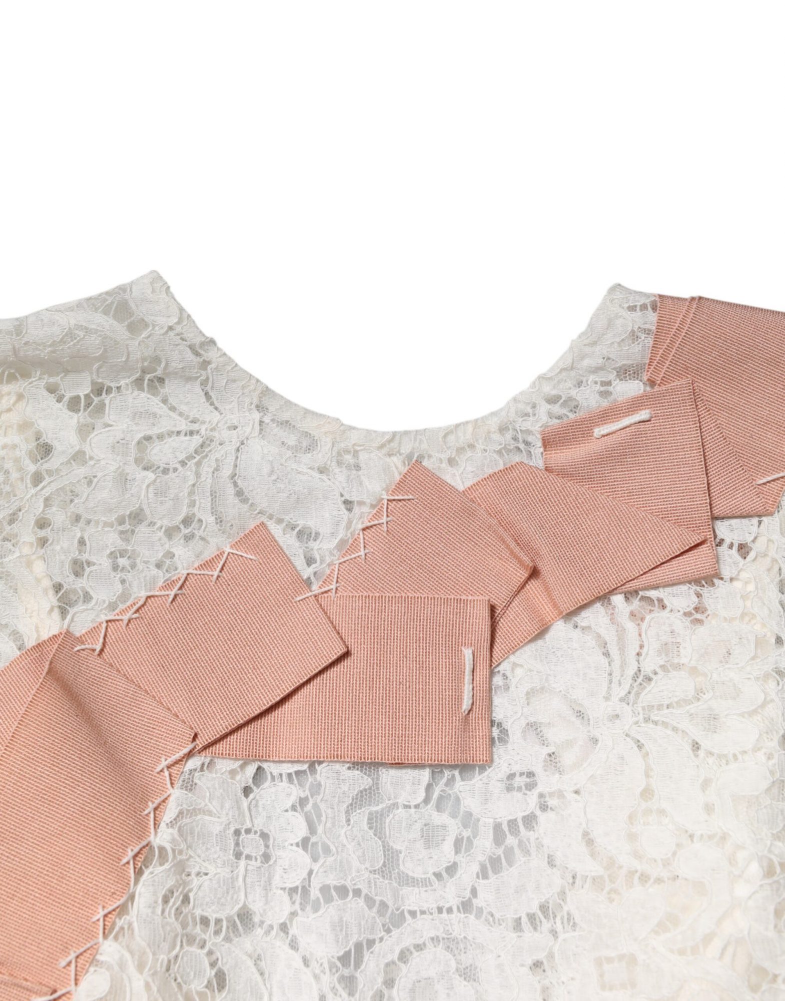 Dolce & Gabbana Weißes Blusentop mit floraler Spitze und kurzen Ärmeln – Bild 6