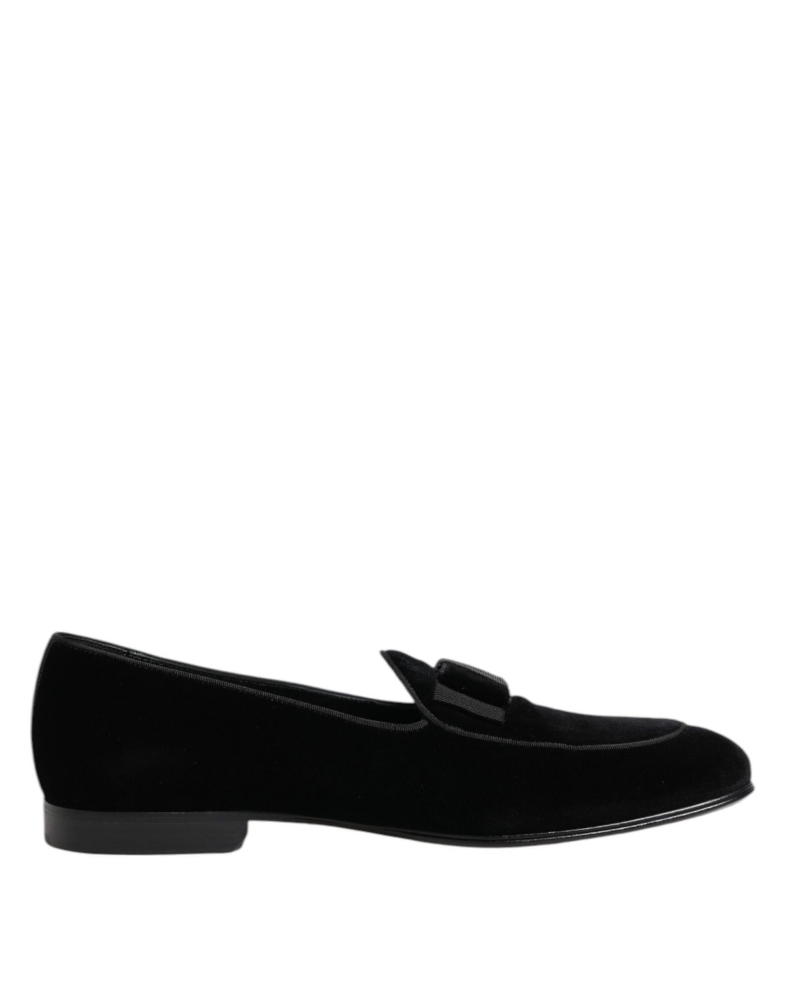 Dolce & Gabbana Schwarzer Samt Loafers Formal Männer Kleid Schuhe