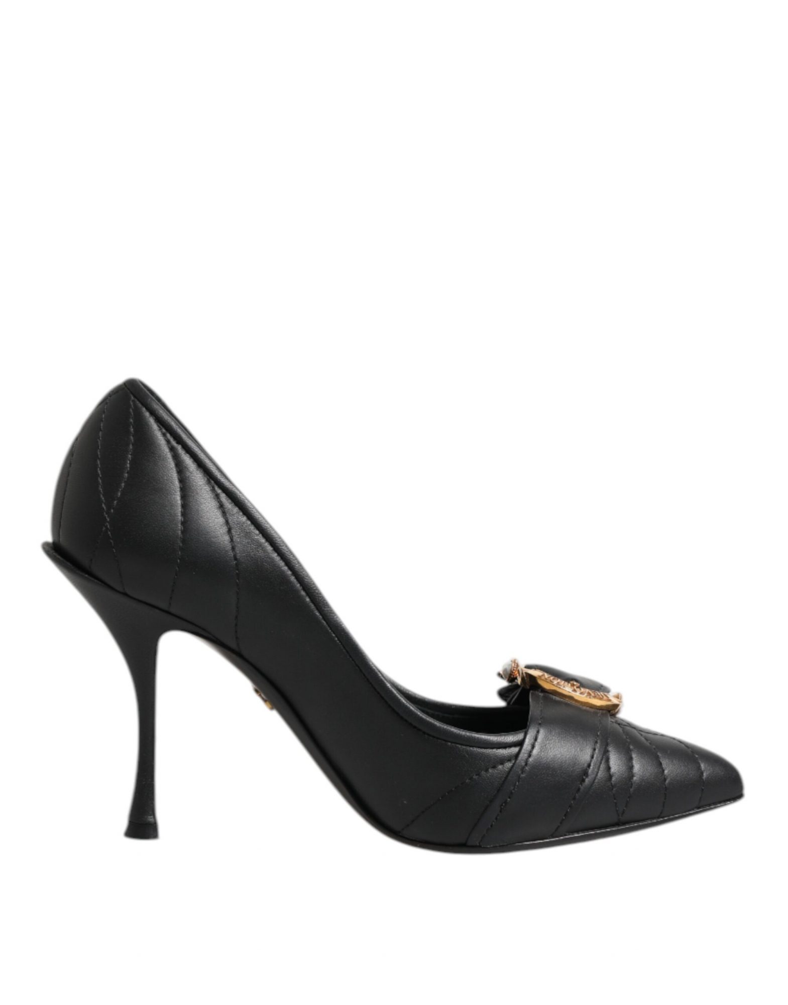 Dolce & Gabbana Schwarz Devotion Leder Heels Pumps Schuhe