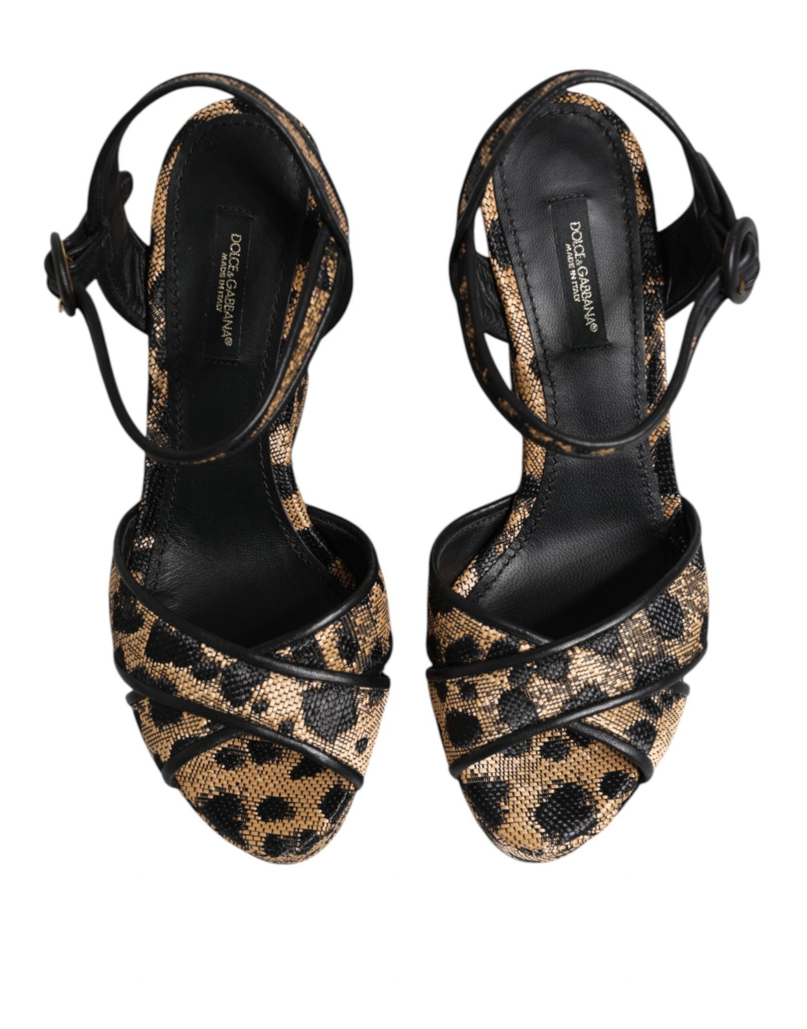 Dolce & Gabbana Braun Leopard Wedges Riemchensandalen Schuhe – Bild 3