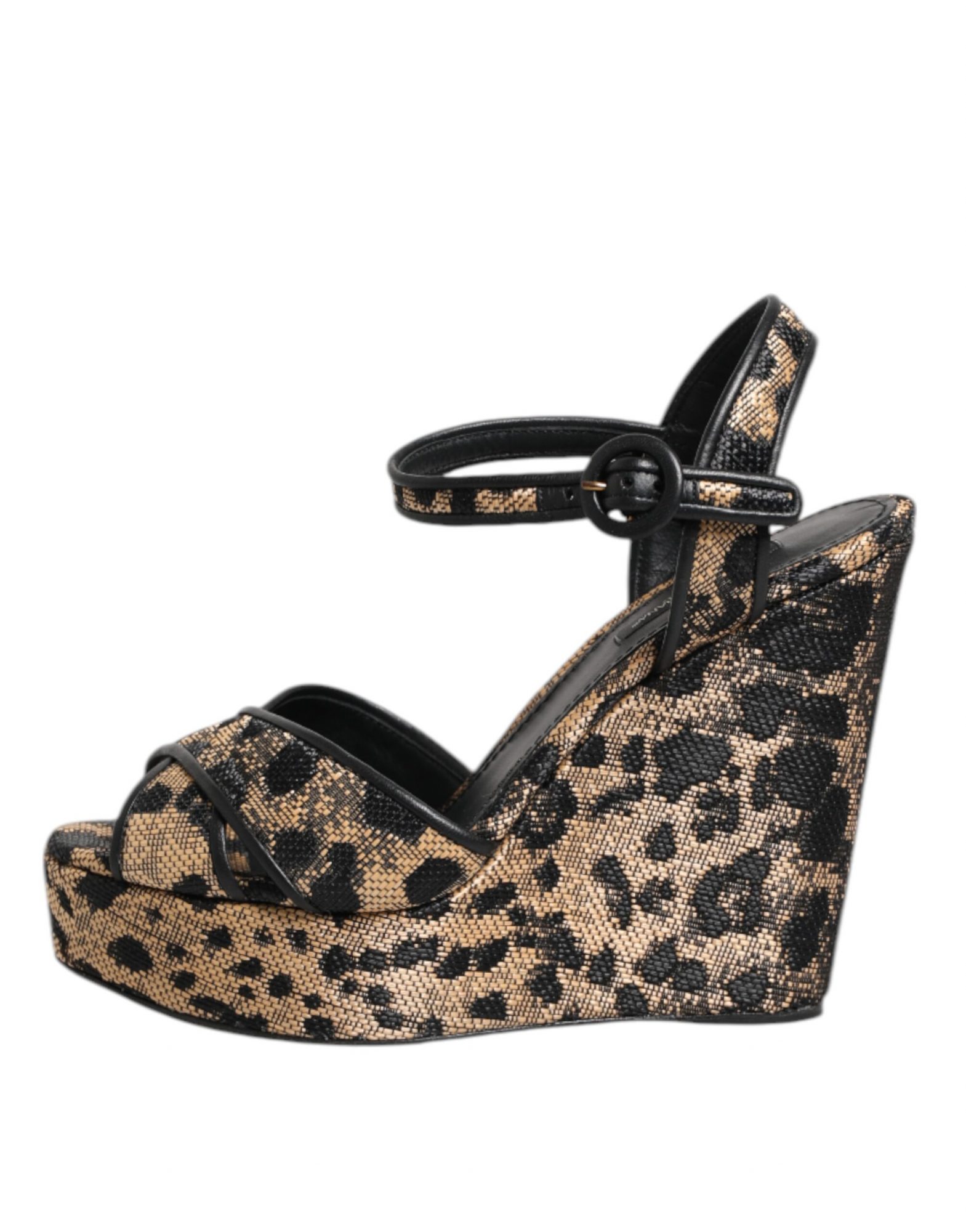 Dolce & Gabbana Braun Leopard Wedges Riemchensandalen Schuhe – Bild 6
