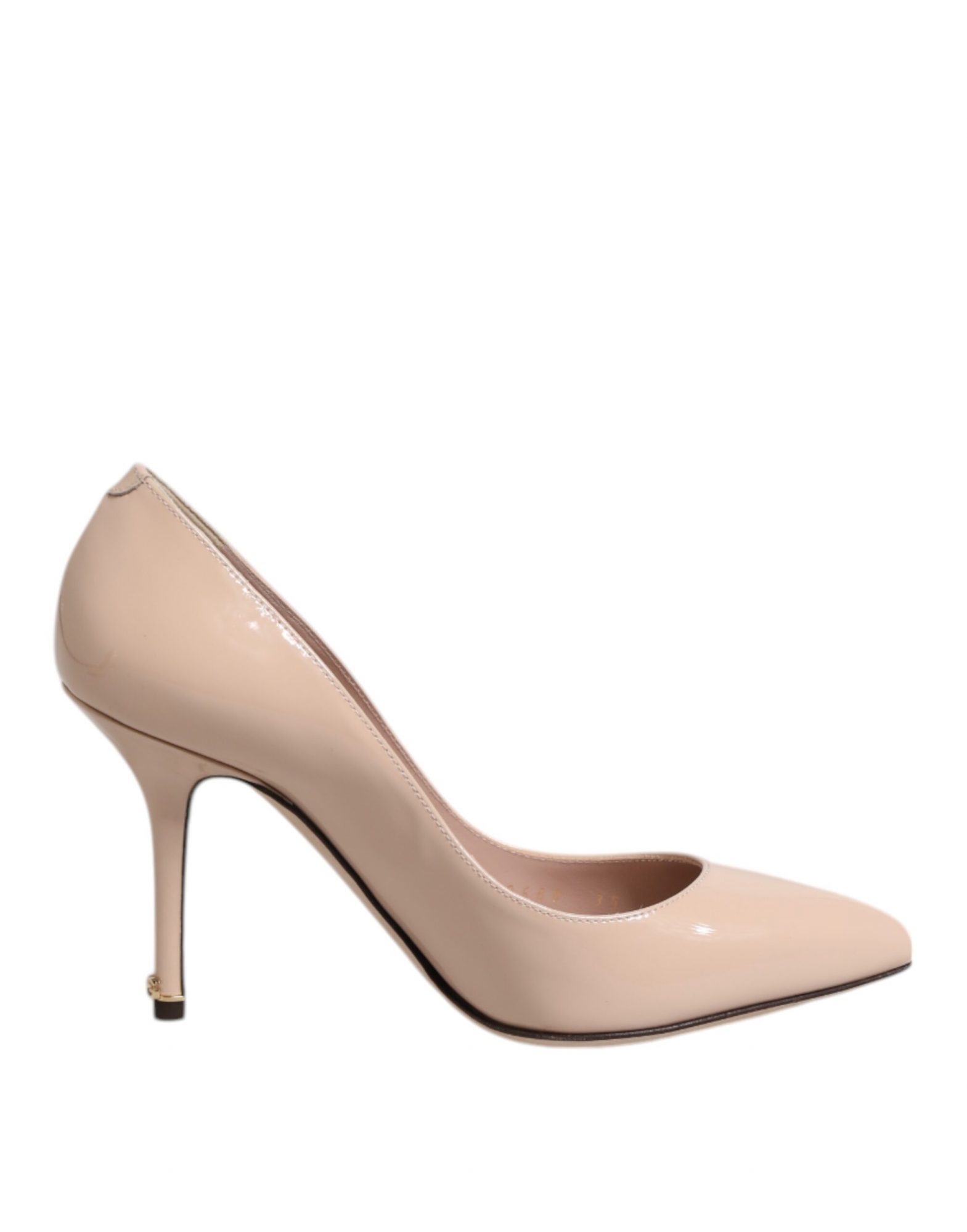 Dolce & Gabbana Beige Lackleder Stiletto Heel Pumps Schuhe