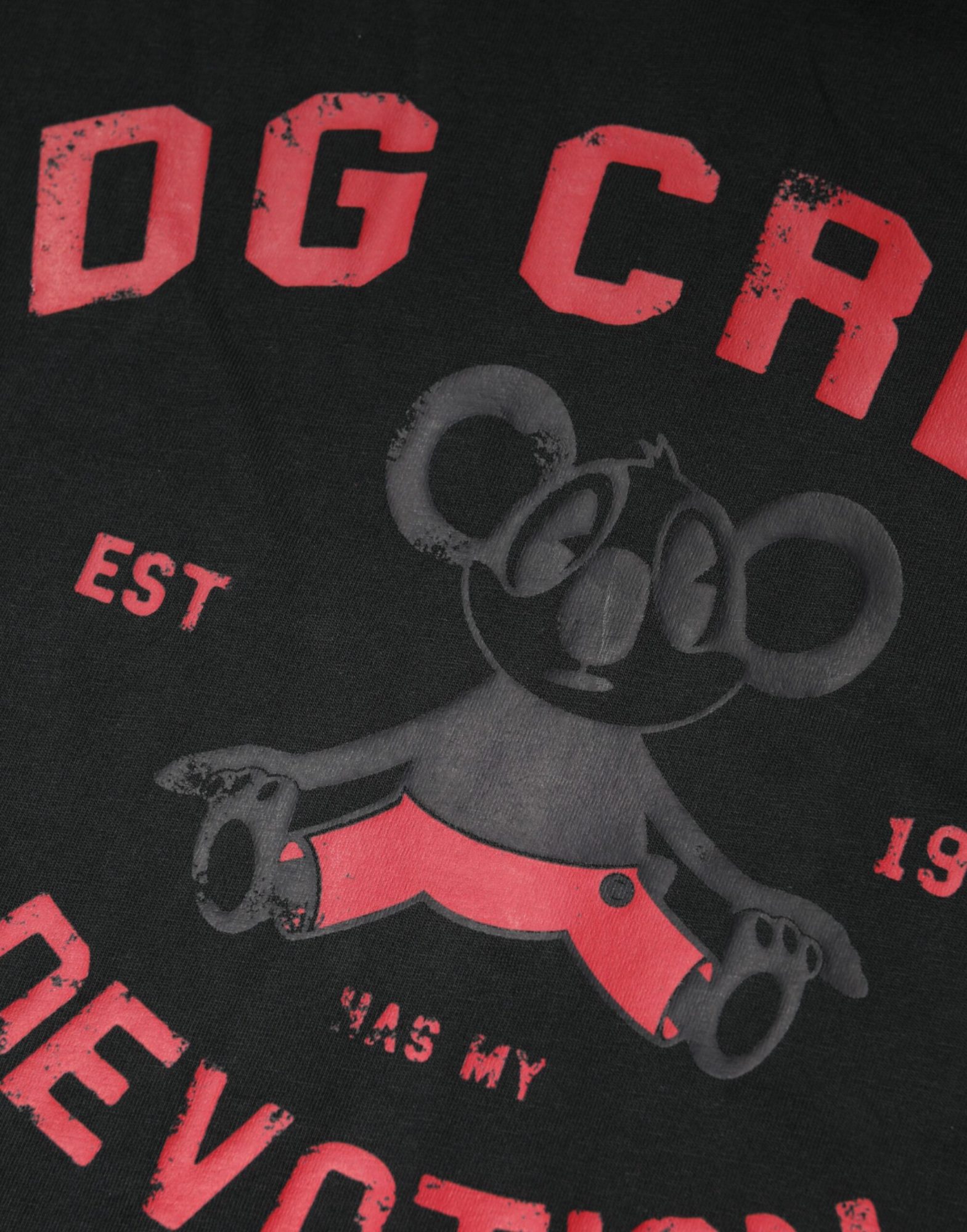 Dolce & Gabbana Schwarzes DG Crew Devotion Baumwoll-T-Shirt mit Rundhalsausschnitt – Bild 5