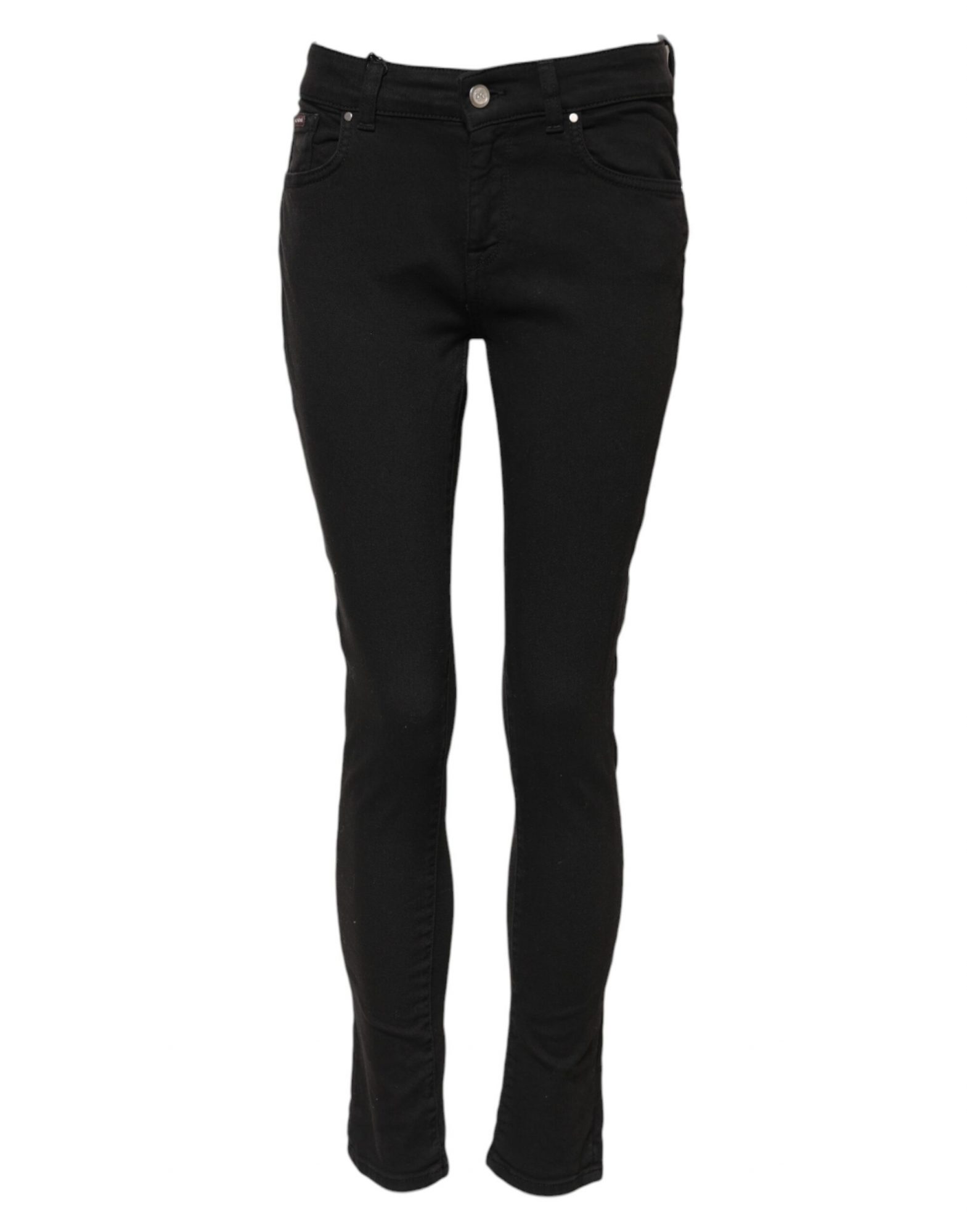 Dolce & Gabbana Schwarze Skinny Denim-Jeans aus Baumwolle mit mittlerer Taille
