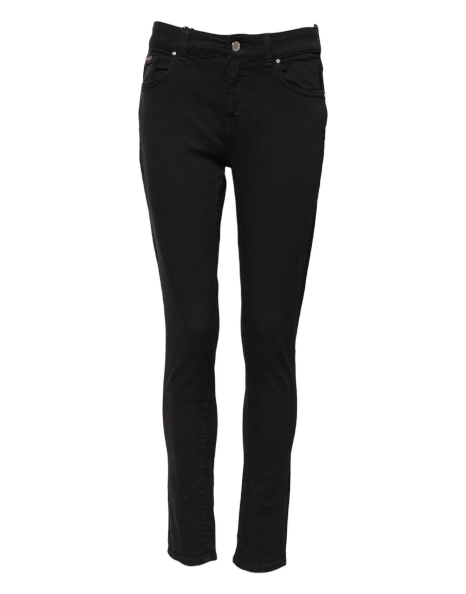 Dolce & Gabbana Schwarze Skinny Denim-Jeans aus Baumwolle mit mittlerer Taille