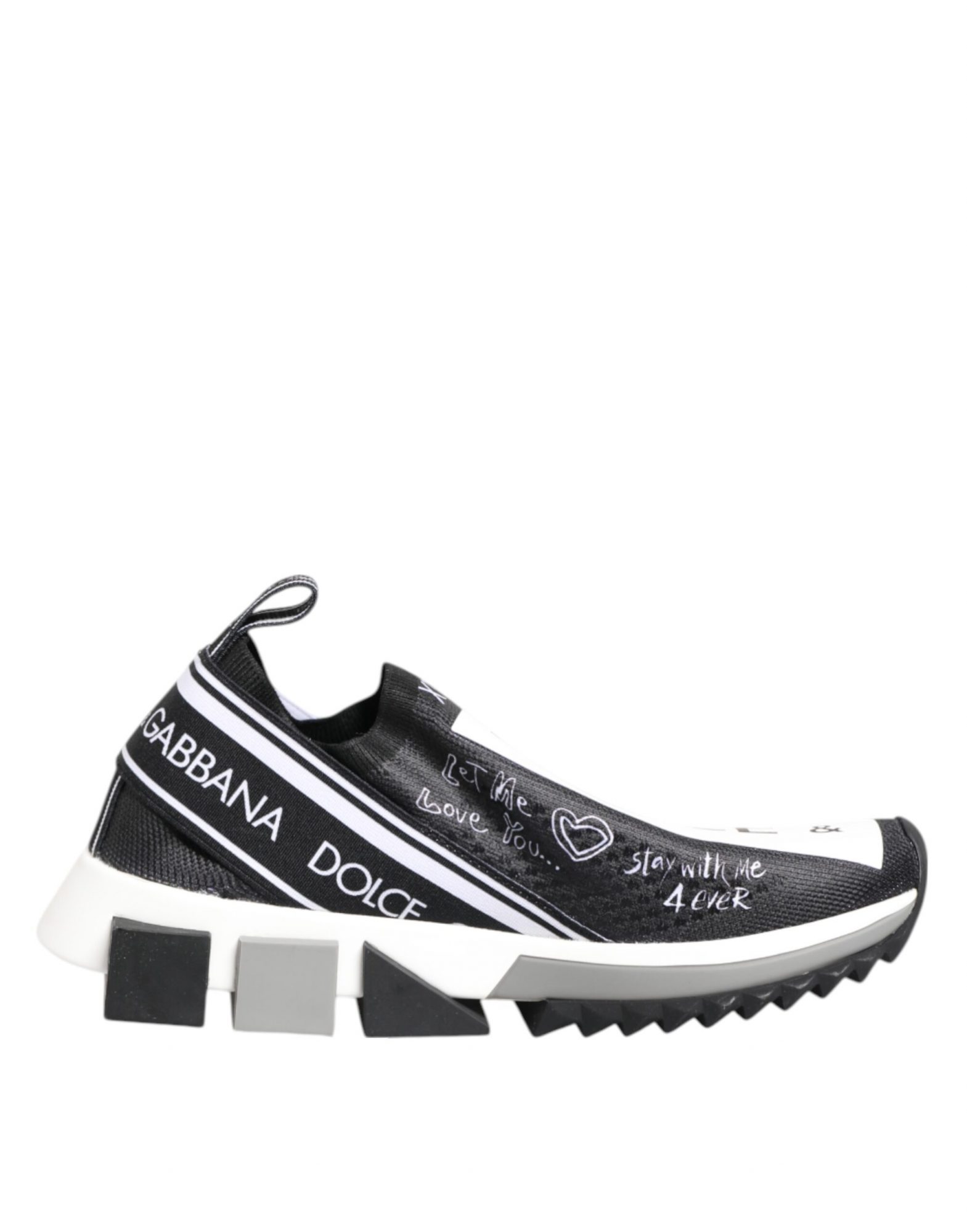 Dolce & Gabbana Schwarz Weiß Sorrento Low Top Sneakers Schuhe