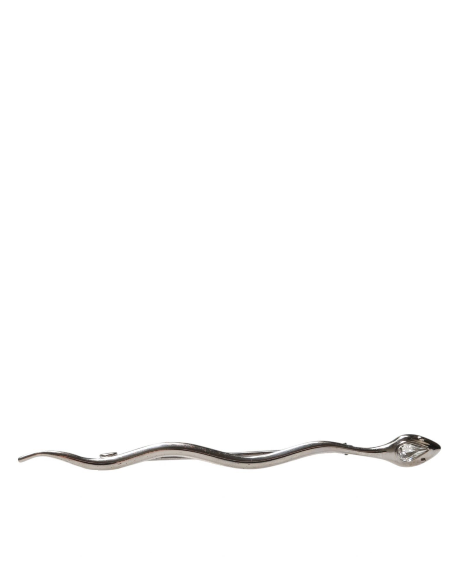 Dolce & Gabbana Silber Messing Kristall Spilla Serpente Herren Brosche Pin
