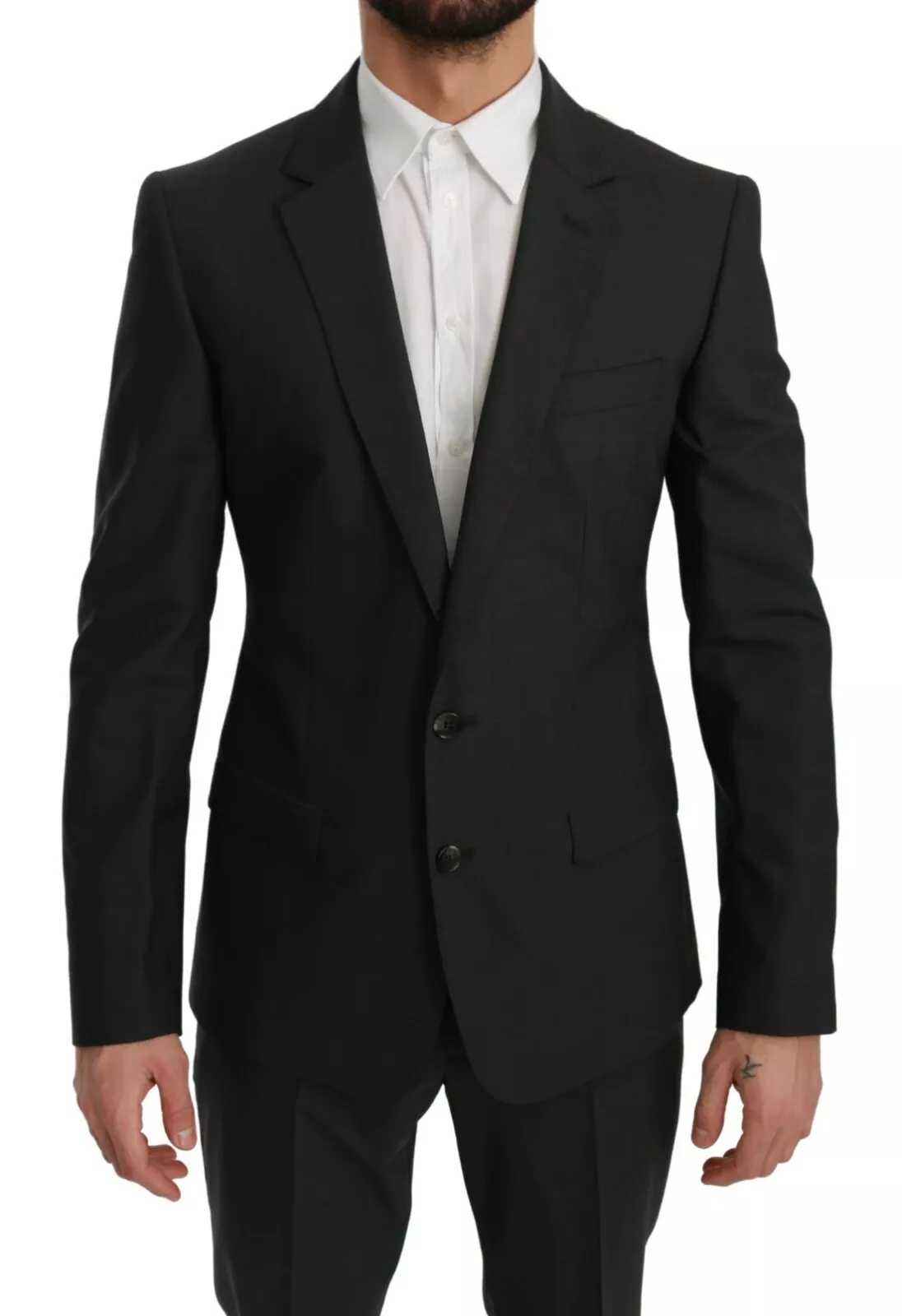 Dolce & Gabbana Slim Fit MARTINI Anzug aus Wolle, grau