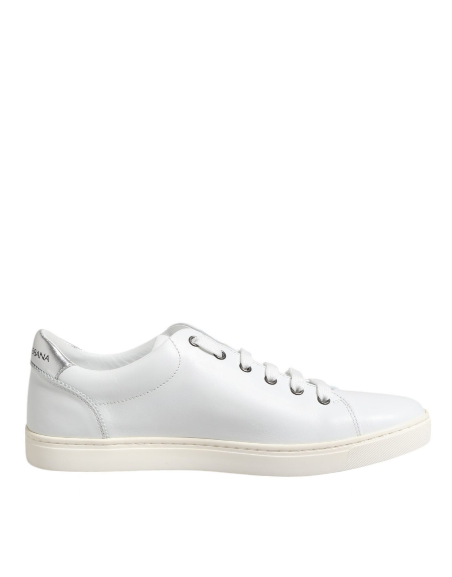 Dolce & Gabbana Weiß Crown Bee Leder Low Top Turnschuhe Schuhe