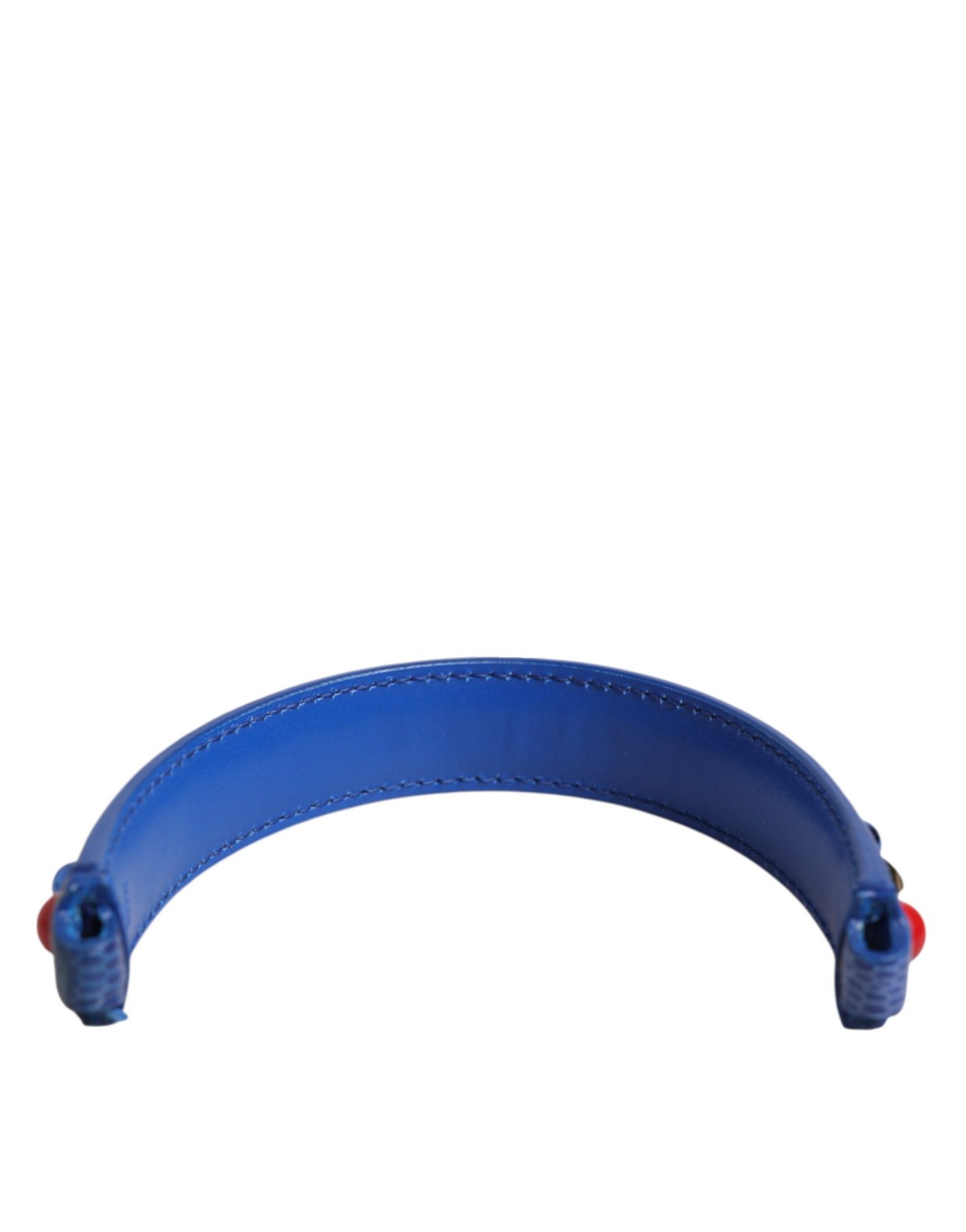 Dolce & Gabbana Blaue verschönerte Ledertasche Henkel Frauen Schulterriemen – Bild 5