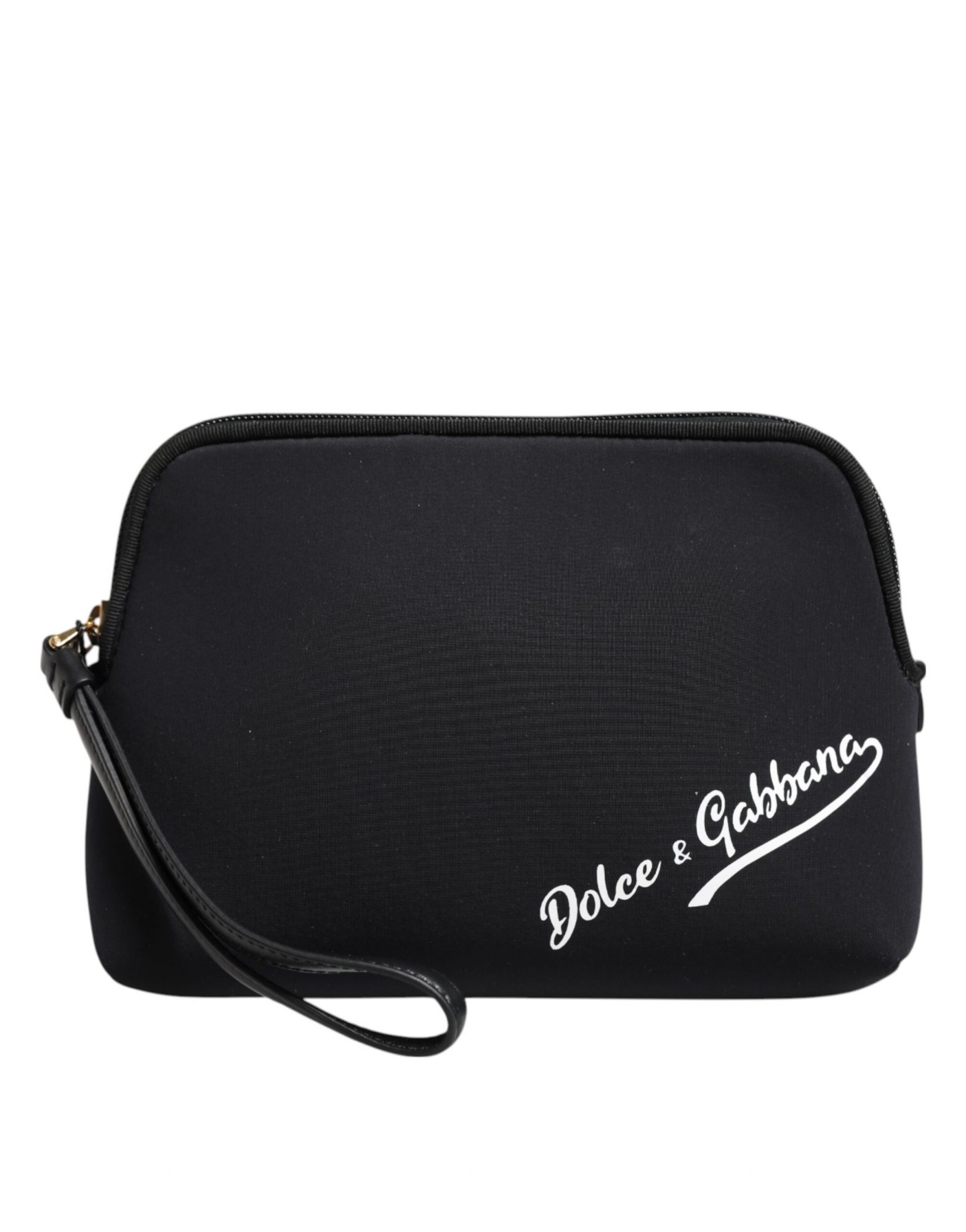 Dolce & Gabbana Schwarze solide Nylon DG LogoPrint Clutch Zip Borse Pouch Tasche