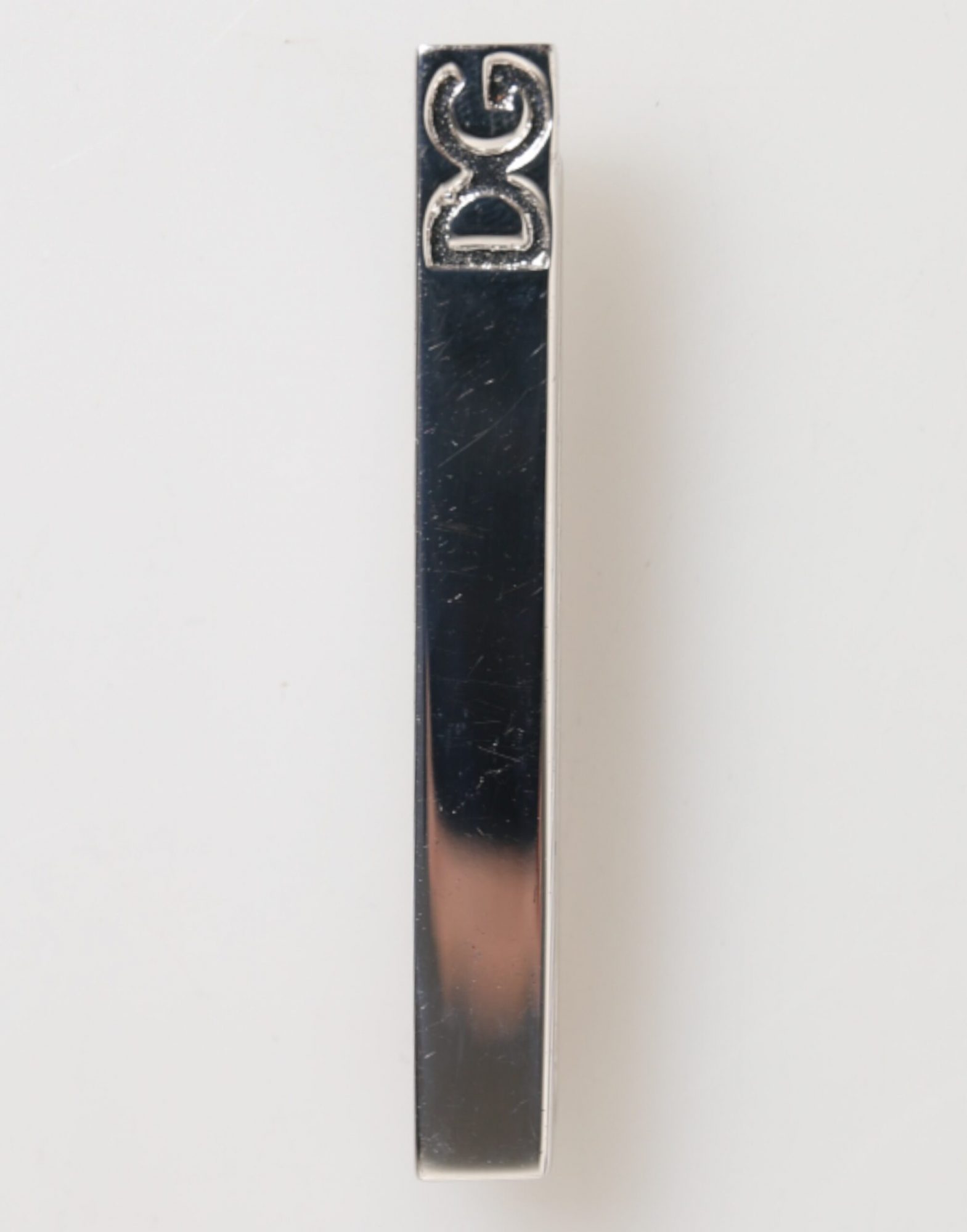 Dolce & Gabbana Silber Ton Messing Logo Branded Männer Accessoire Krawattenklammer Bar