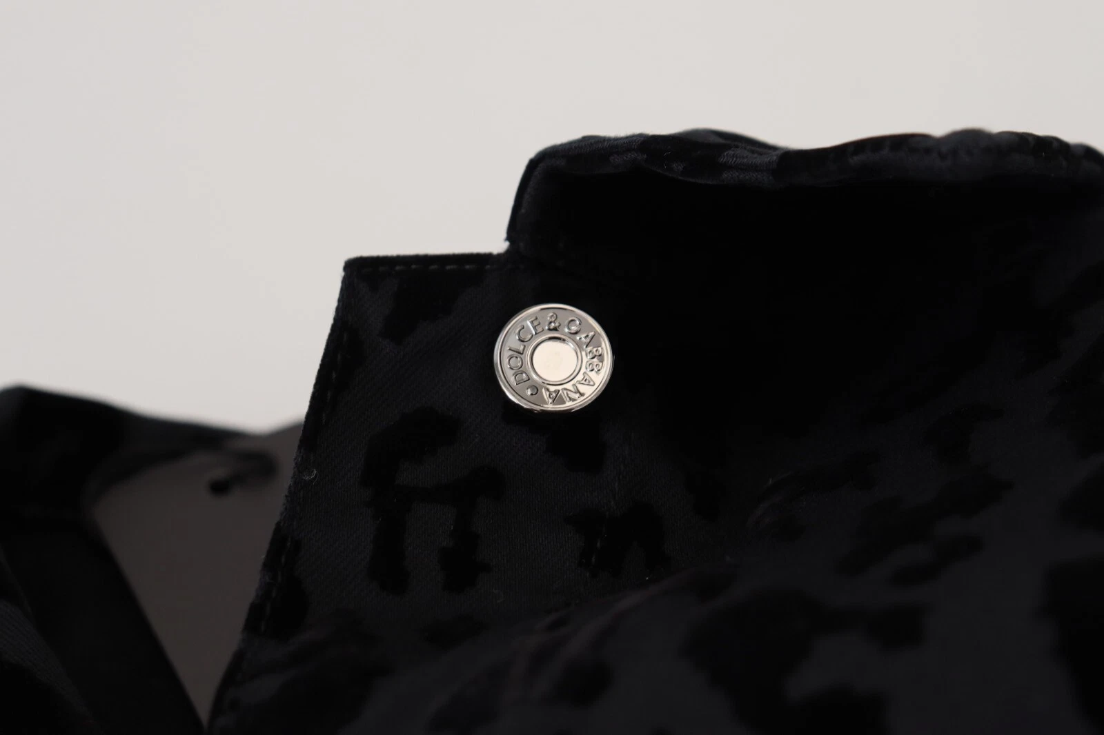 Dolce & Gabbana Baumwolle Schwarz Leopard Langarm Denim Jacke – Bild 5