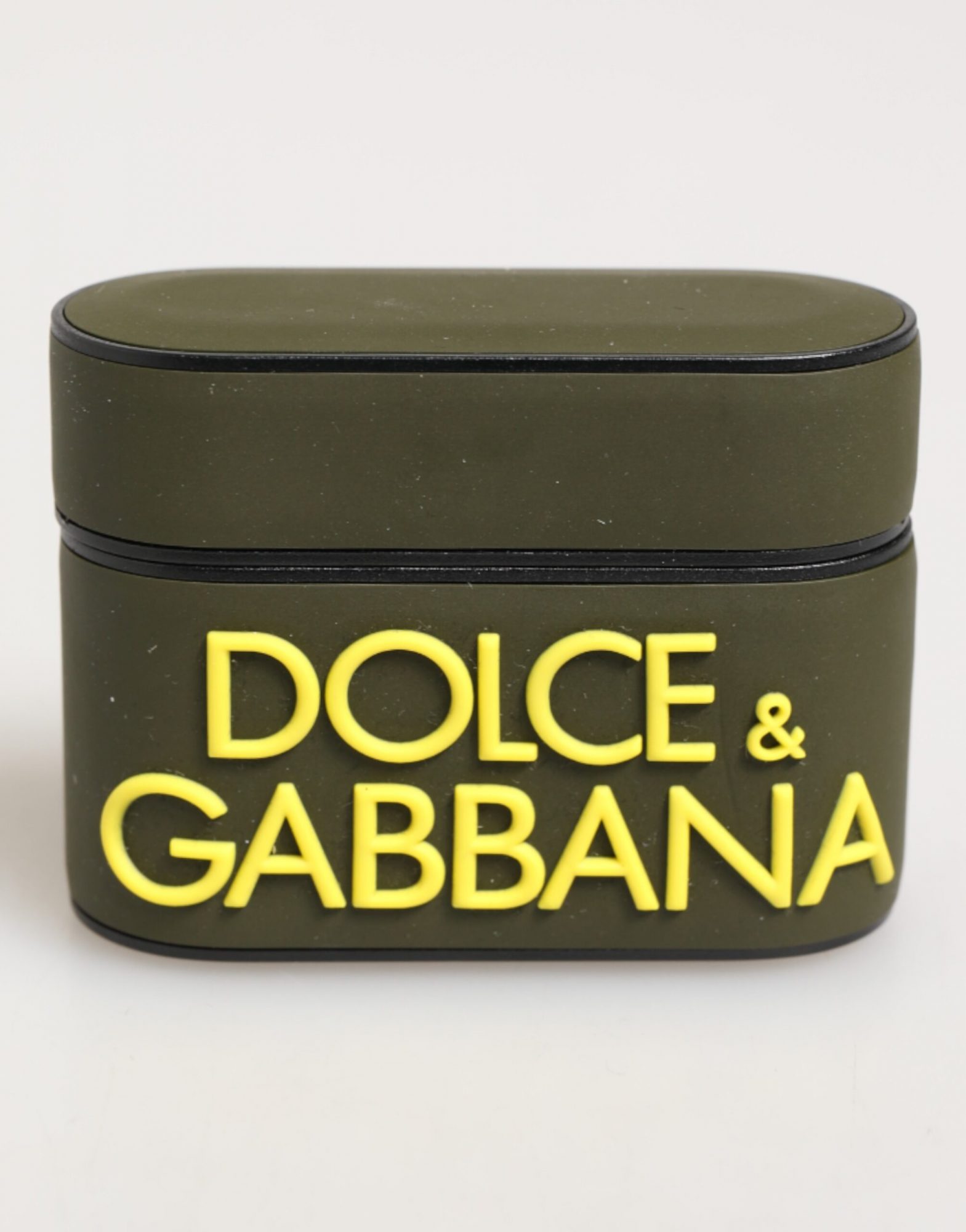 Dolce & Gabbana Armee Grün Gummi Logo Prägung Zubehör Airpods Fall