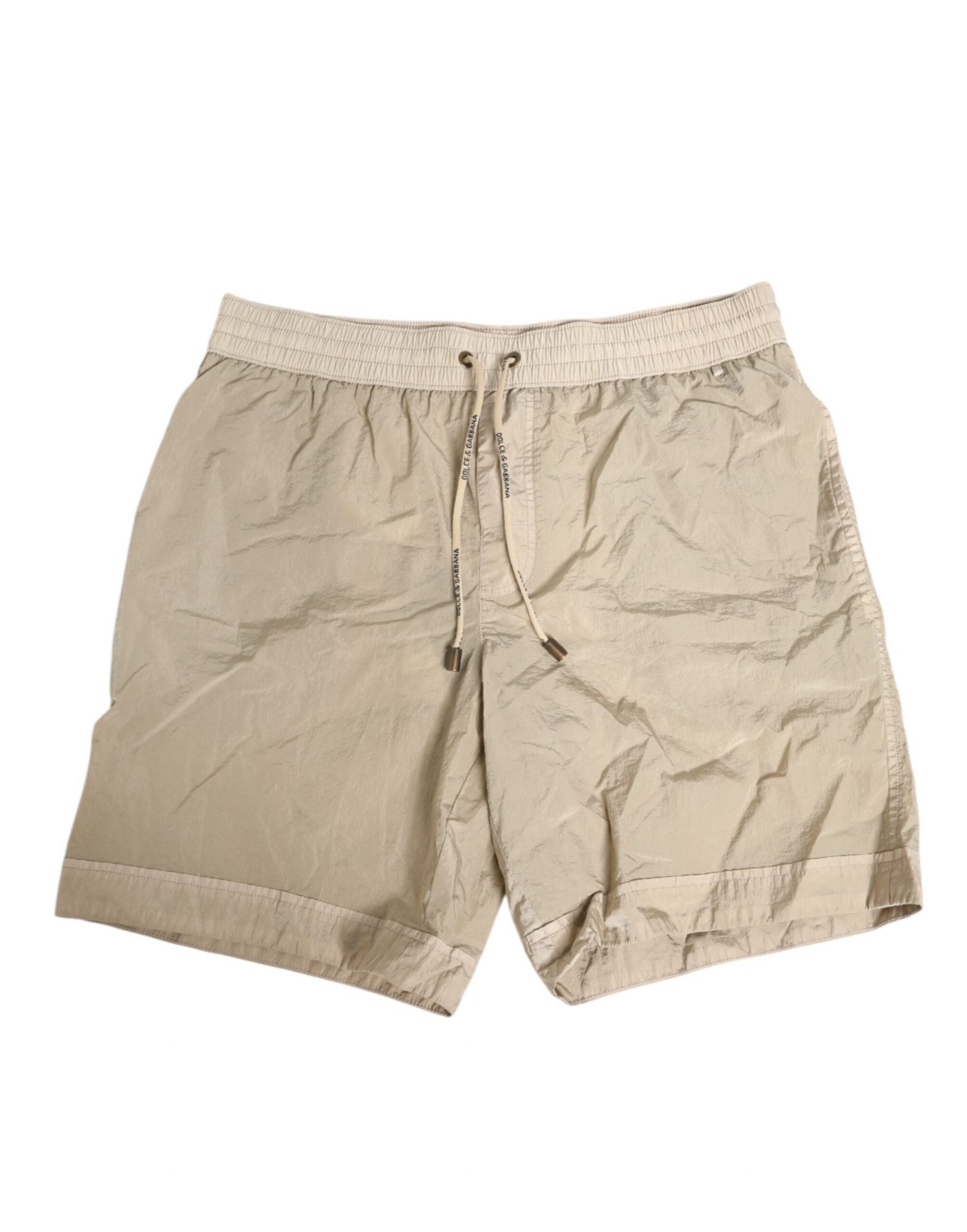 Dolce & Gabbana Beige Nylon Beachwear Männer Boxer Short Bademode