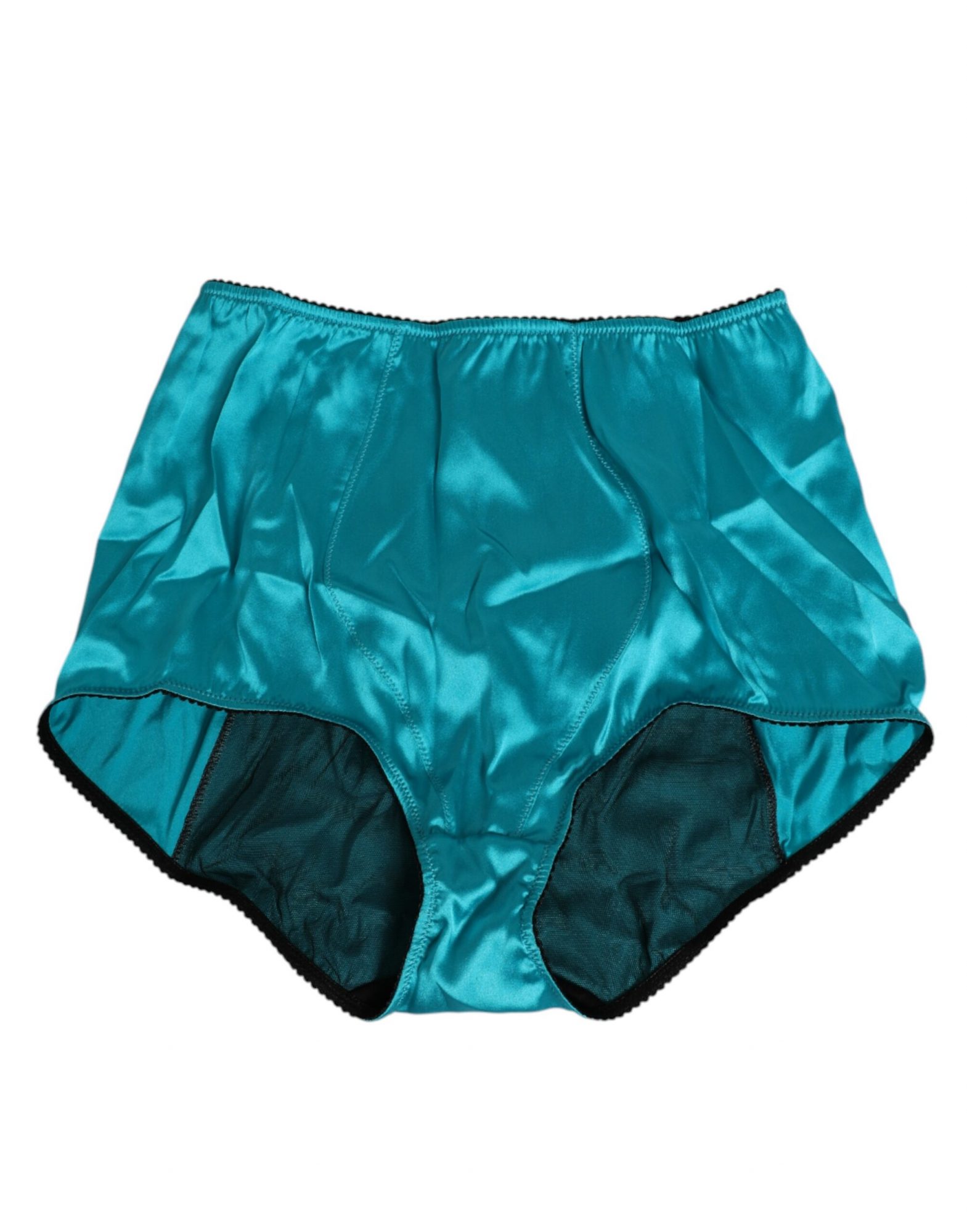 Dolce & Gabbana Aqua Green Satin High-Waist Slip Unterwäsche