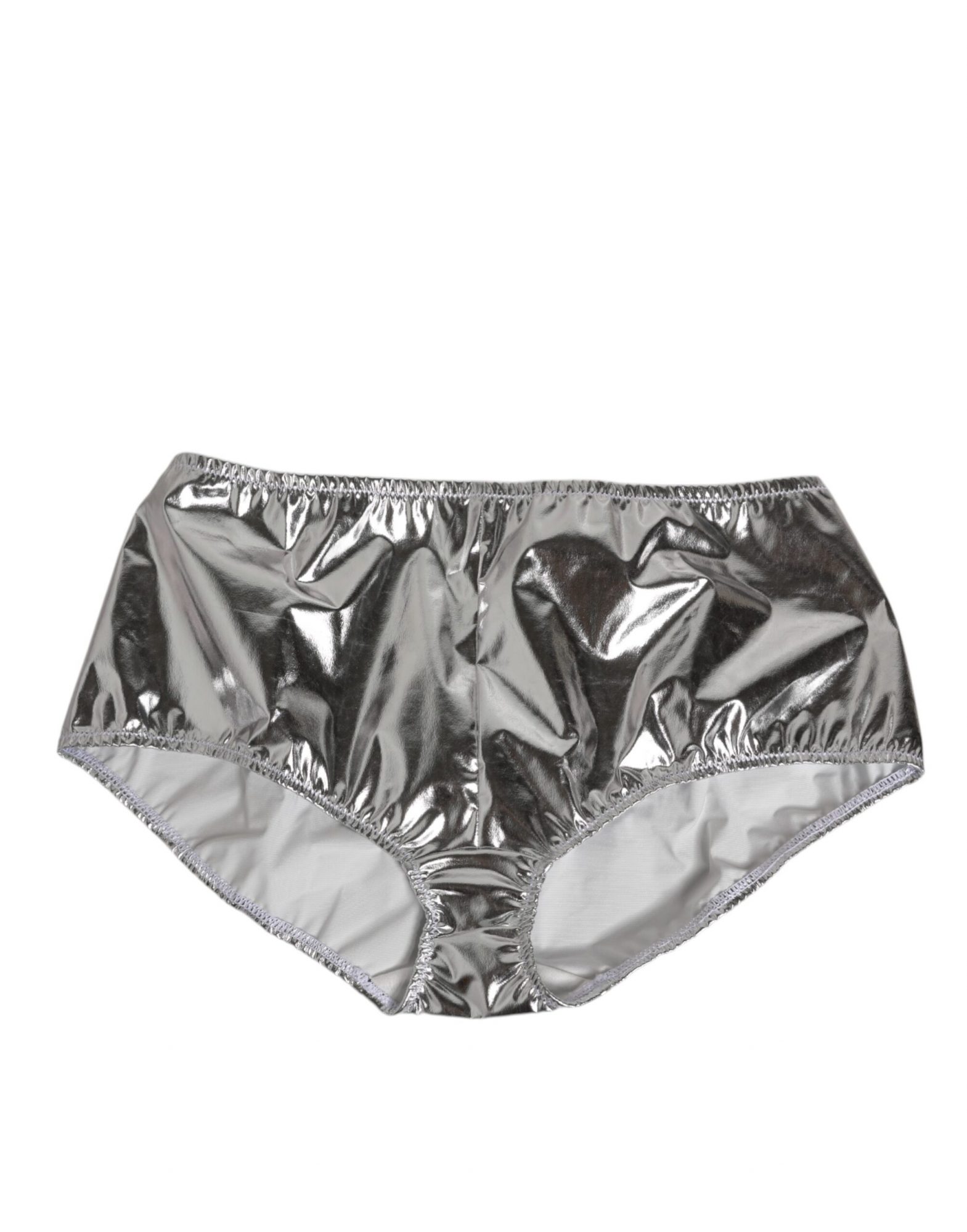 Dolce & Gabbana Silber Metallic Hohe Taille Bikini Bottom Frauen Unterwäsche