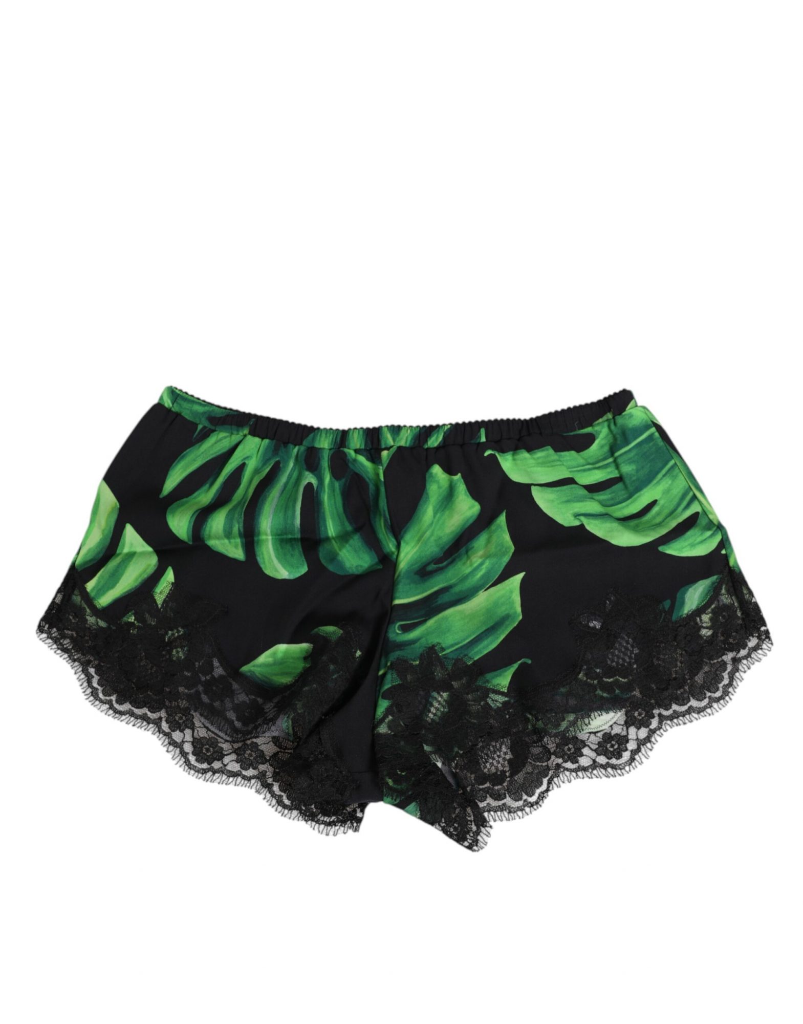 Dolce & Gabbana Schwarz Grün Tropical Print Lace Unterwäsche