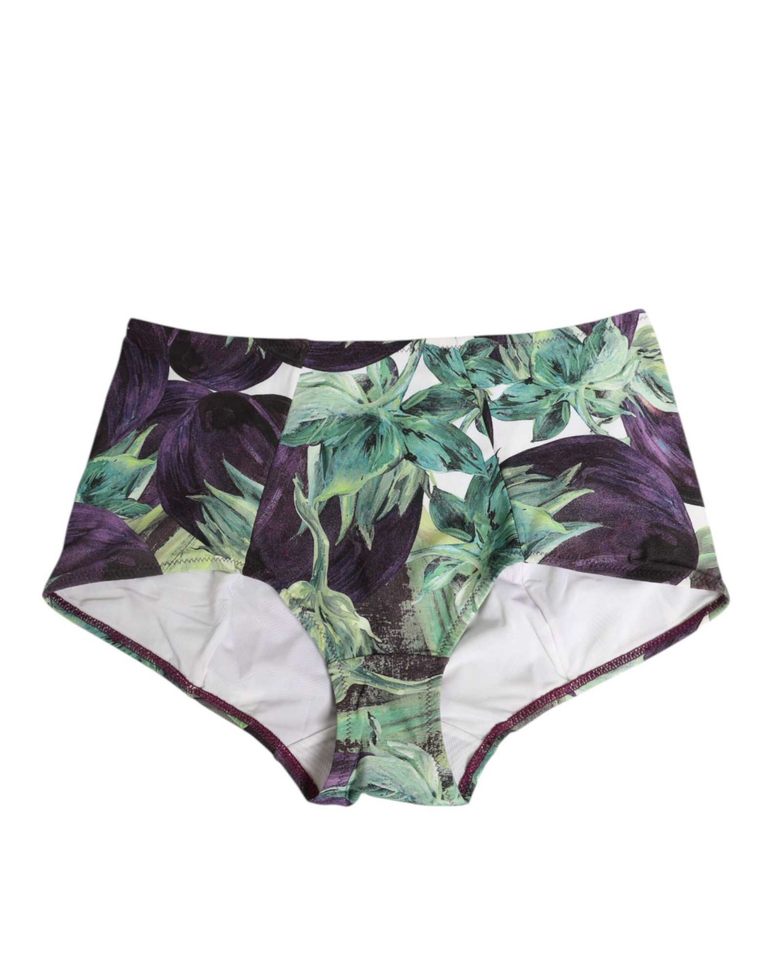 Dolce & Gabbana Aubergine Print High-Waist Slip Unterwäsche