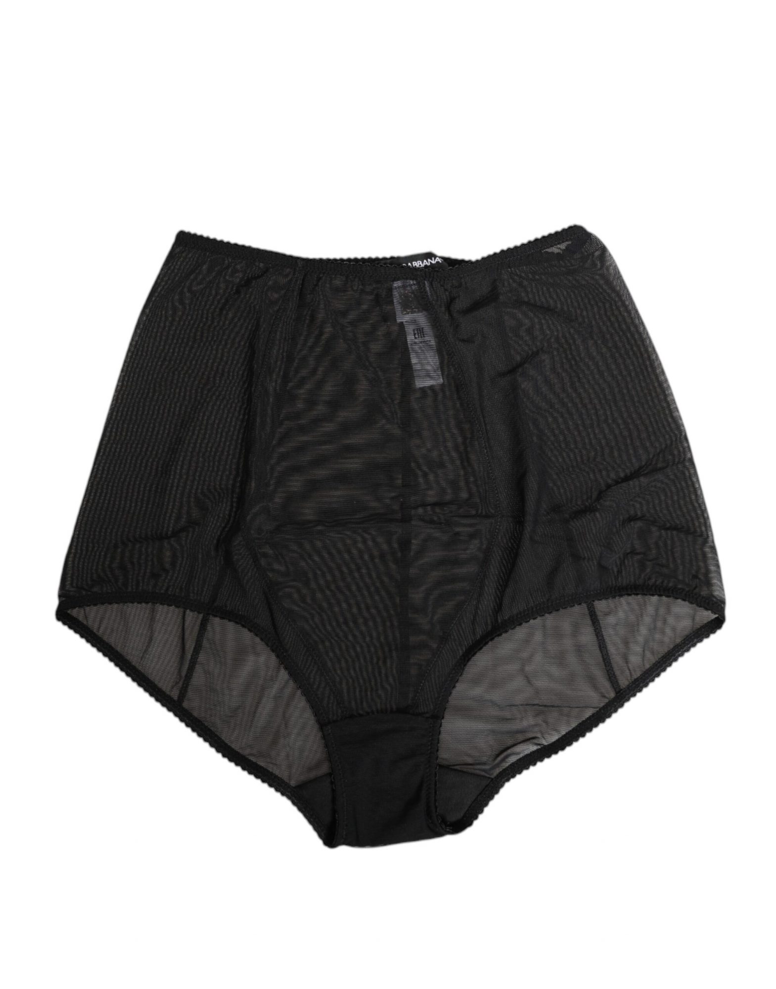 Dolce & Gabbana Schwarze High Waist Mesh Sheer Shapewear Unterwäsche