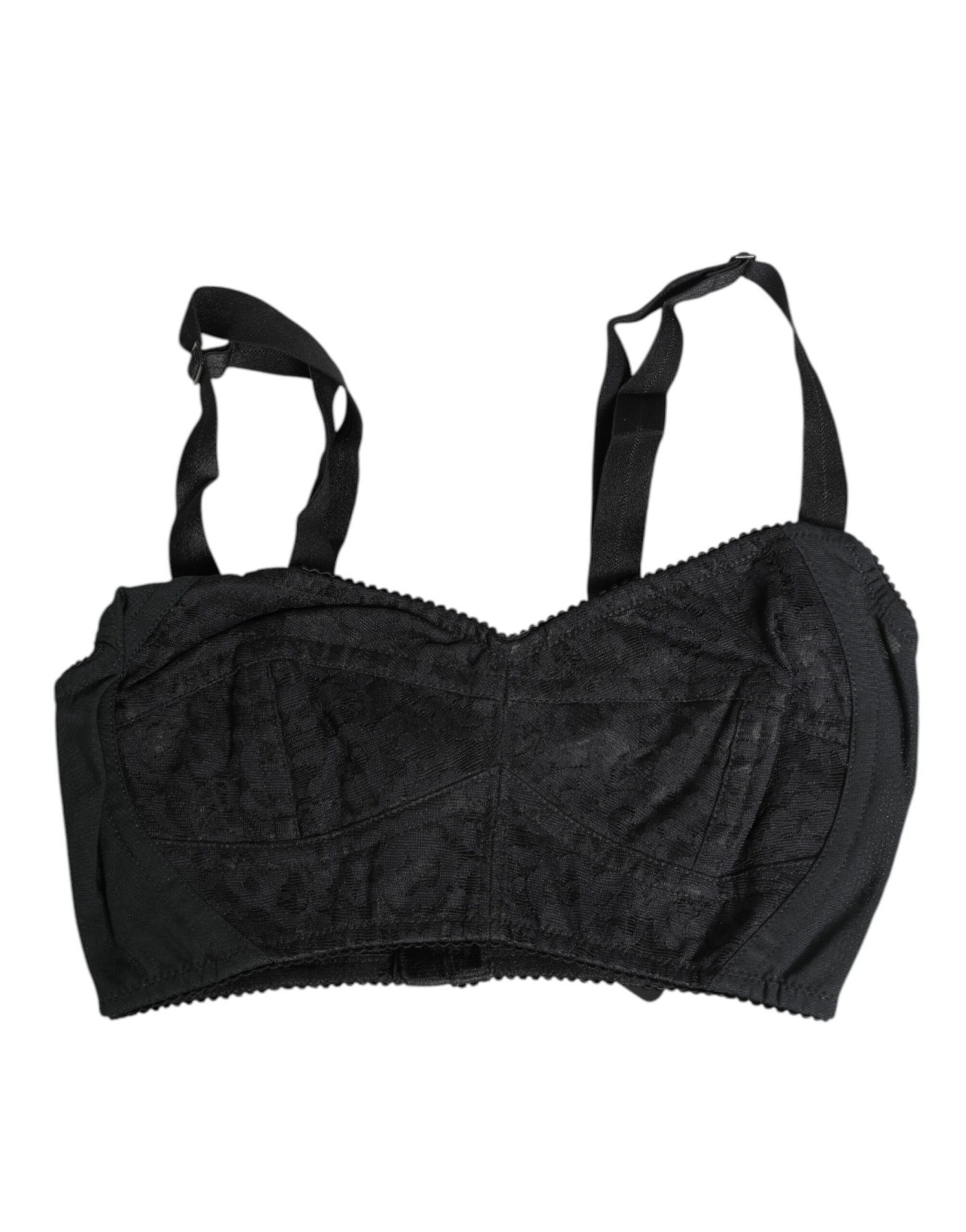Dolce & Gabbana Schwarzer Stretch Nylon Bustier BH Unterwäsche