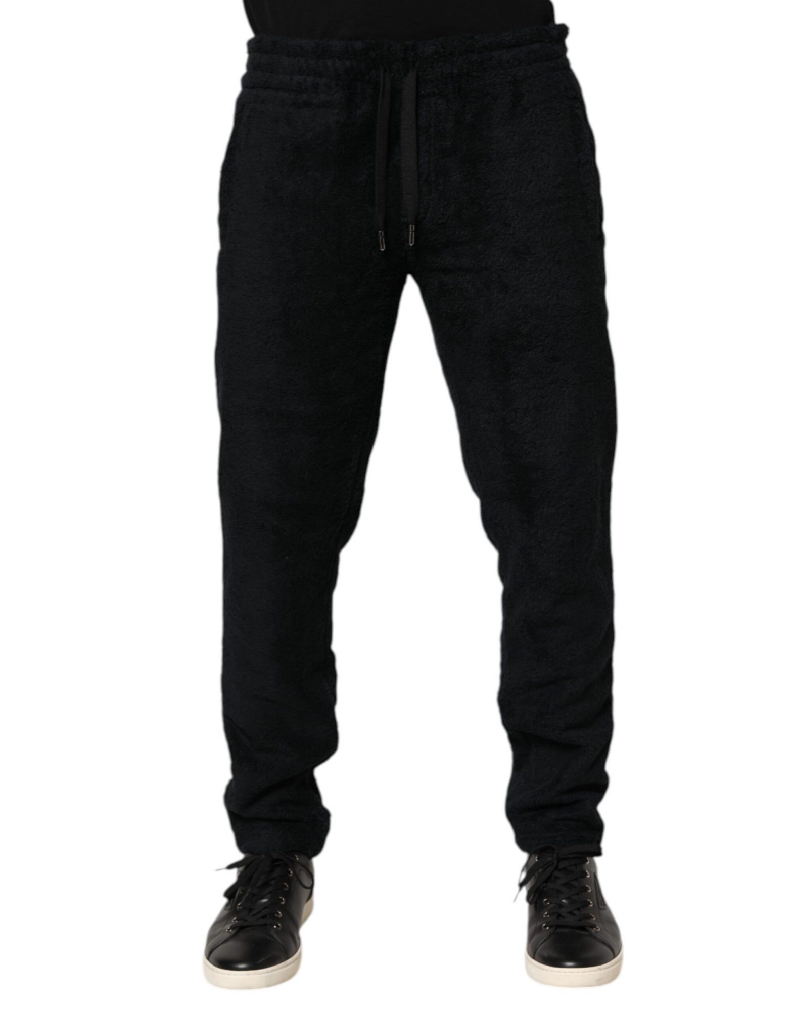 Dolce & Gabbana Schwarz Baumwolle Logo Männer Jogger Sweatpants Hosen