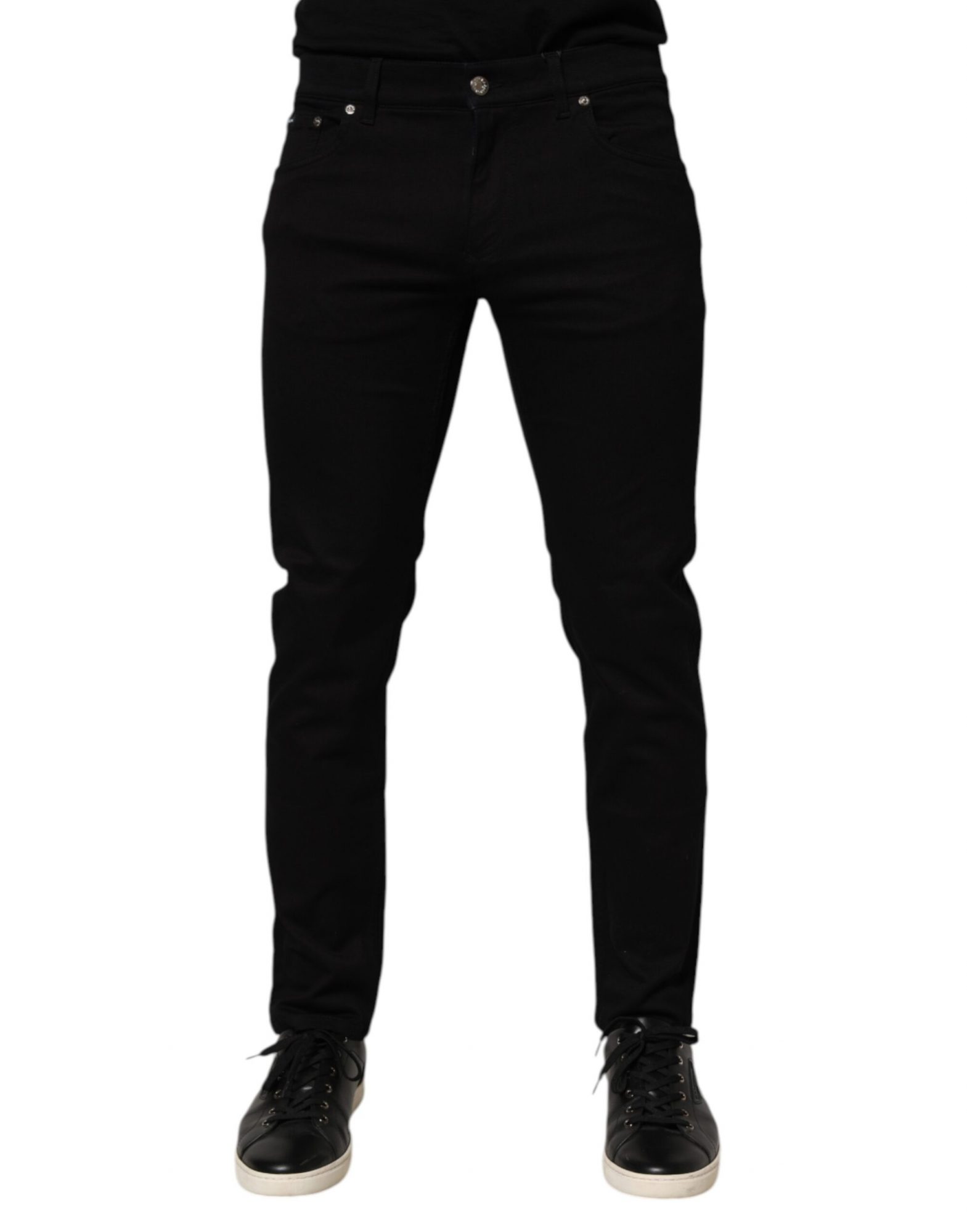 Dolce & Gabbana Schwarze Skinny-Hosen für Männer aus einer Baumwollmischung