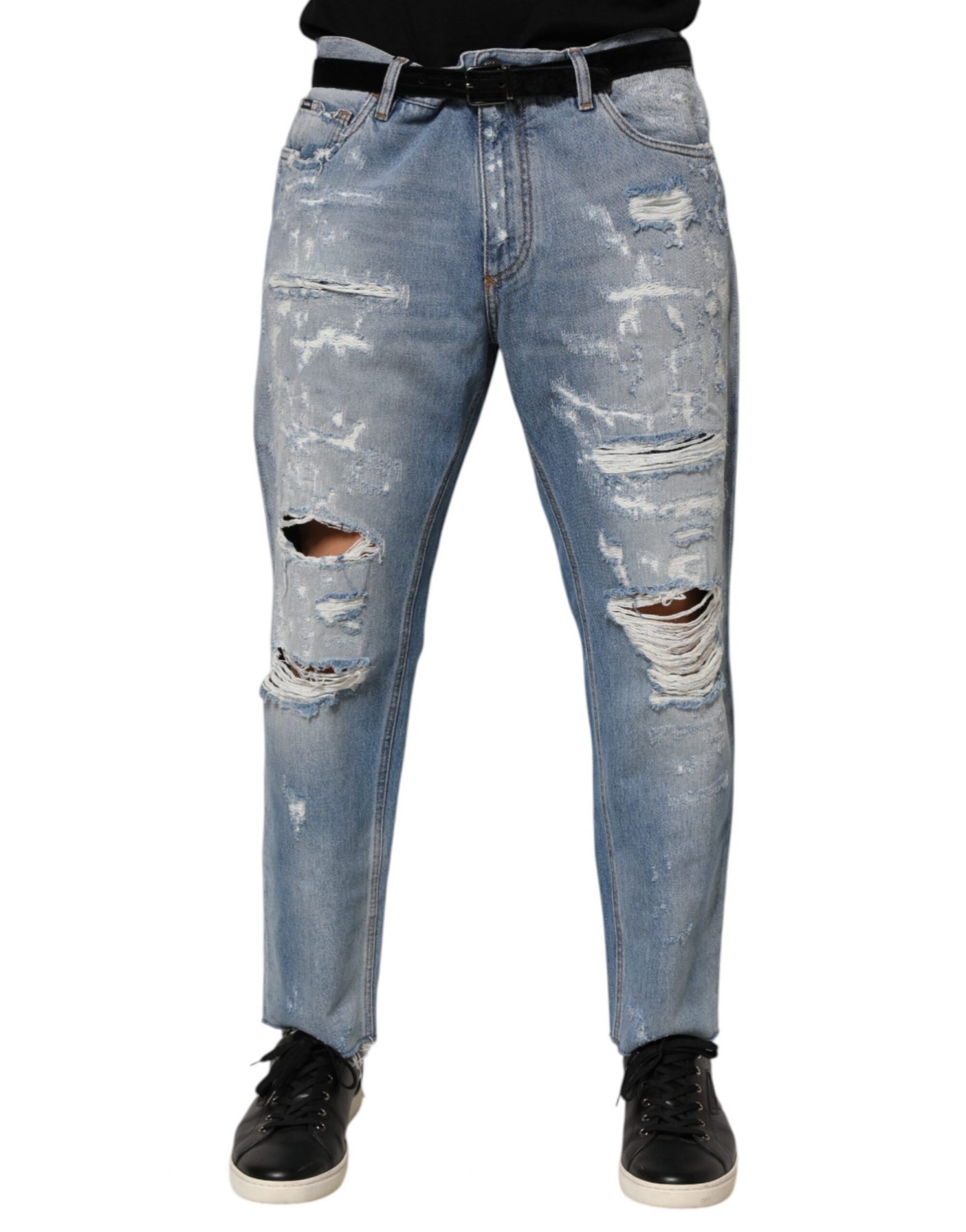Dolce & Gabbana Blaue zerrissene Denim-Hose Jeans – Bild 2