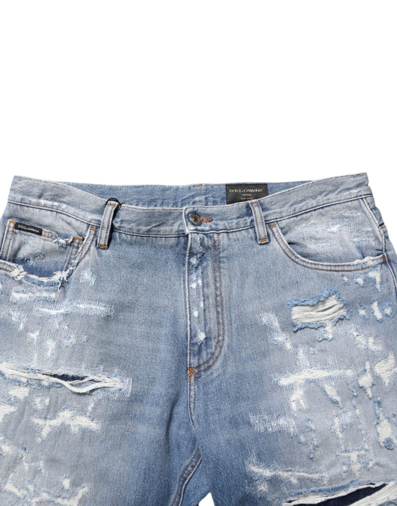 Dolce & Gabbana Blaue zerrissene Denim-Hose Jeans – Bild 5