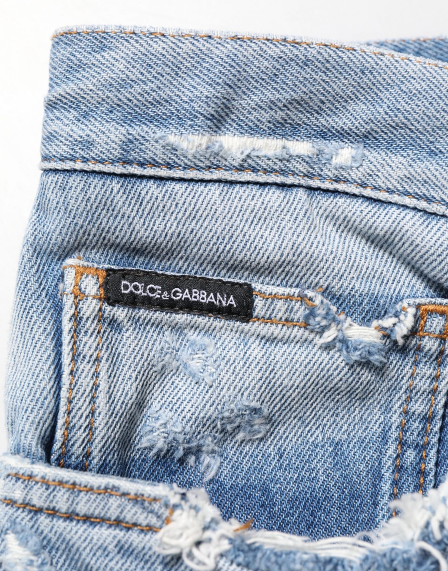 Dolce & Gabbana Blaue zerrissene Denim-Hose Jeans – Bild 7