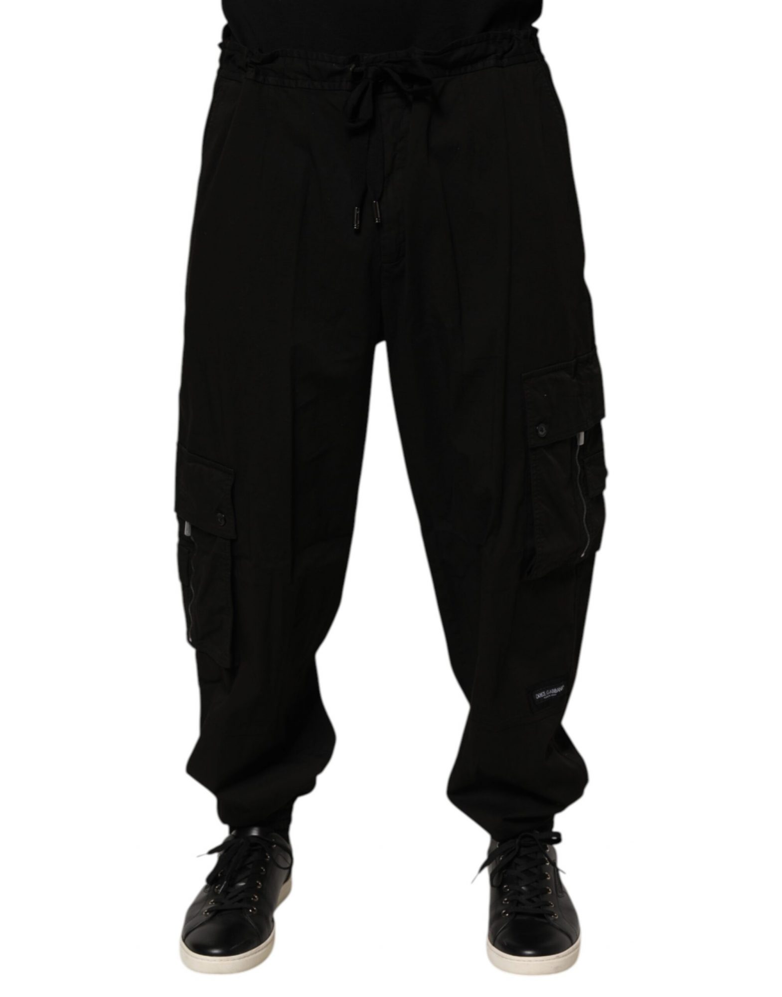 Dolce & Gabbana Schwarze Cargo-Jogger-Sweatpants aus Baumwolle