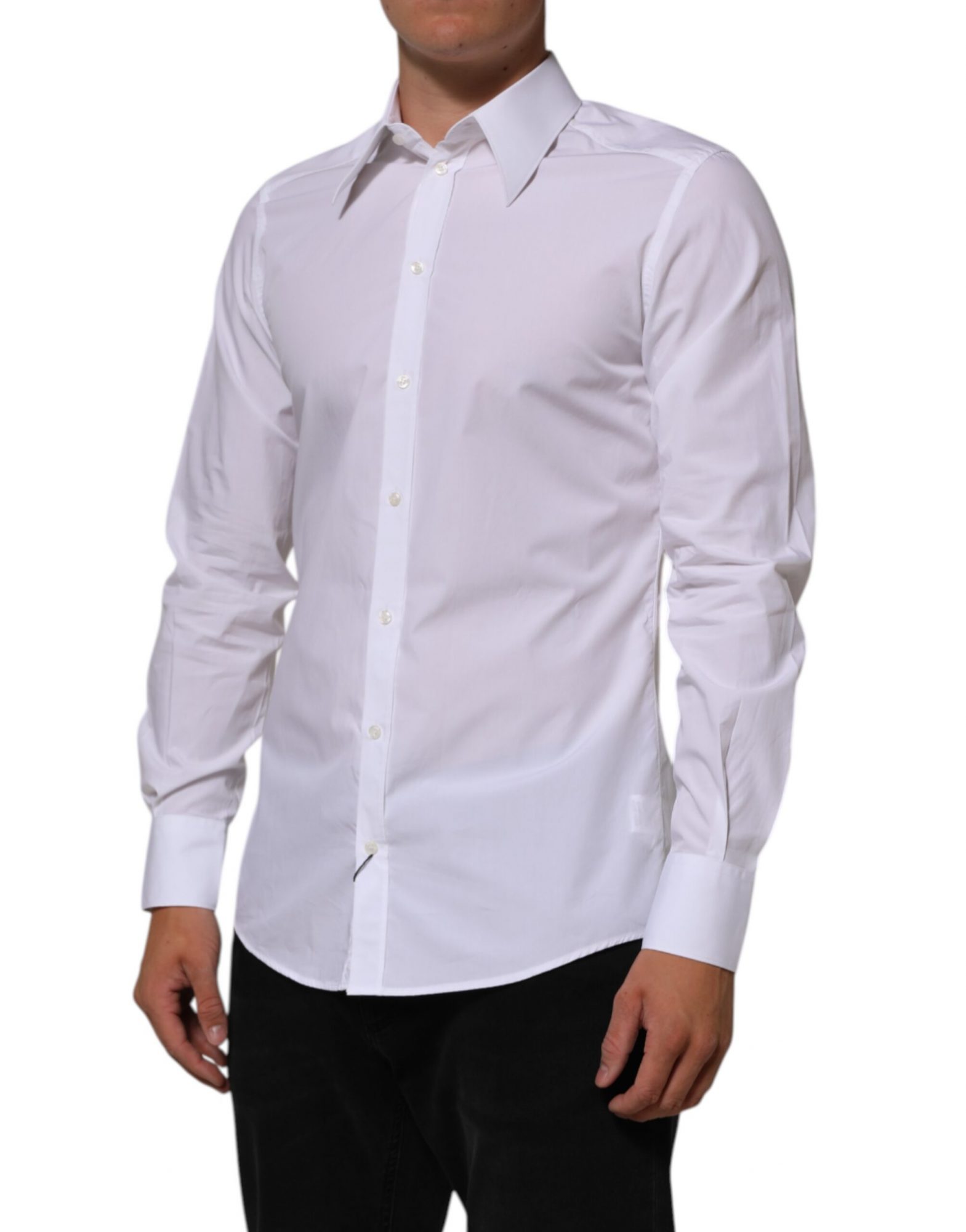 Dolce & Gabbana Weißes Baumwollhemd MARTINI für Männer Formal Dress Shirt – Bild 3