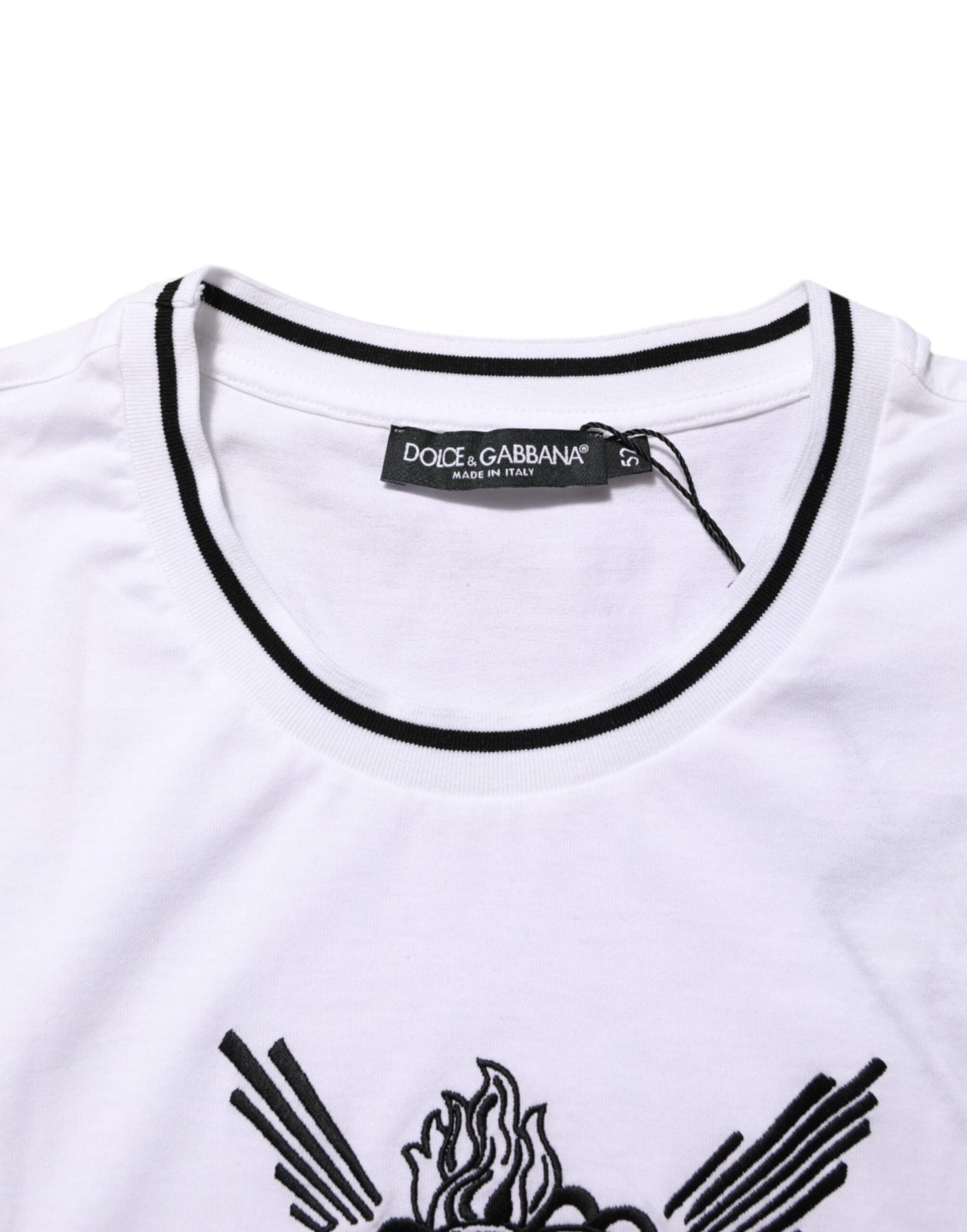 Dolce & Gabbana Weißes Sacred Heart Kurzarm-T-Shirt für Männer – Bild 7