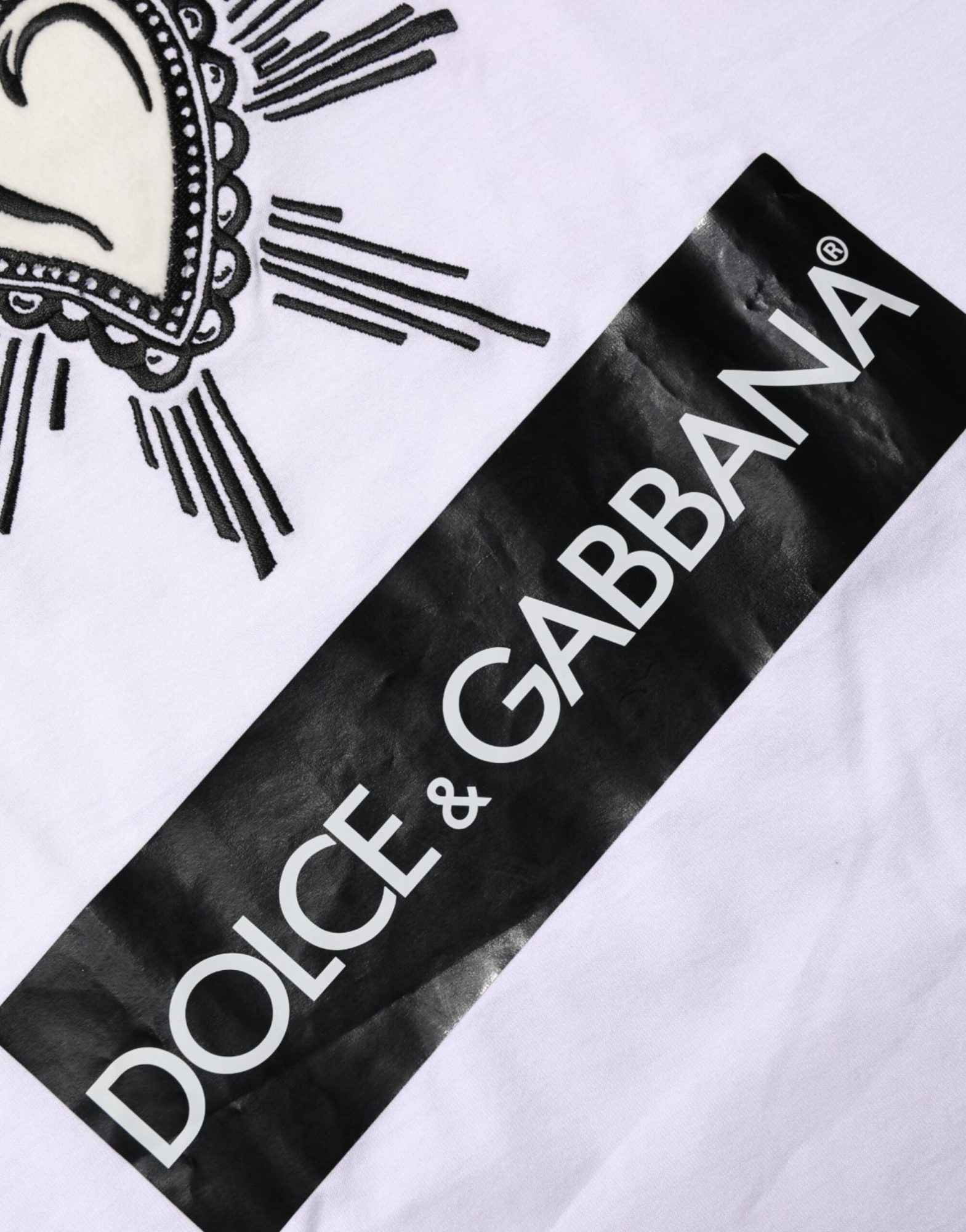 Dolce & Gabbana Weißes Sacred Heart Kurzarm-T-Shirt für Männer – Bild 8