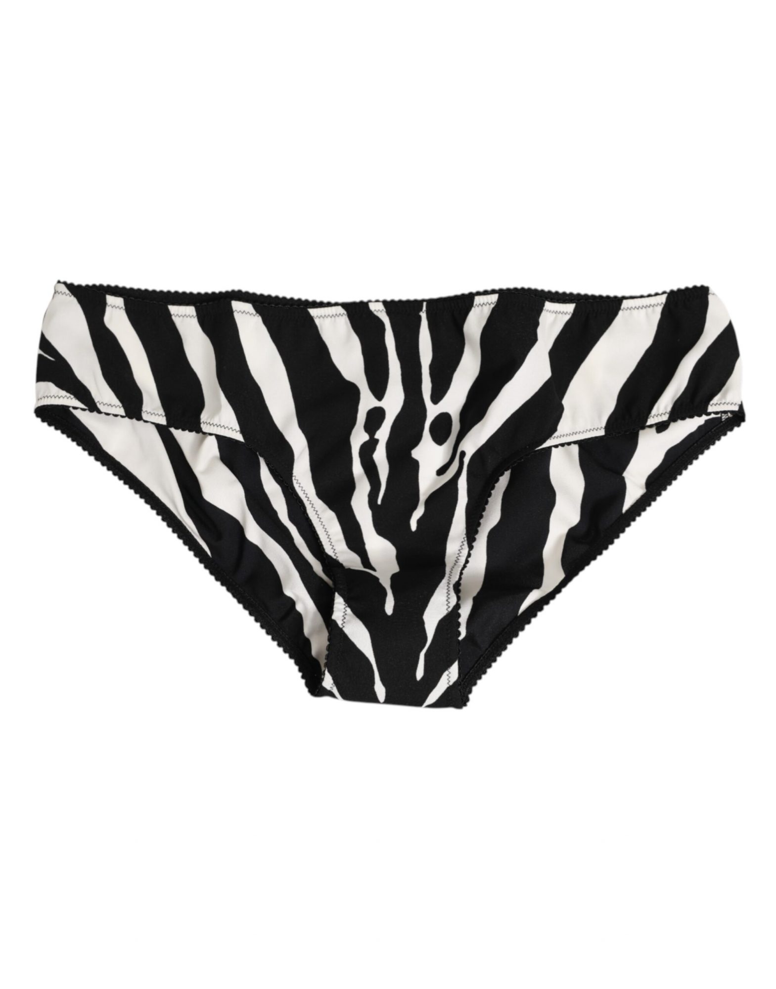 Dolce & Gabbana Schwarzer weißer Zebradruck Slip Unterwäsche