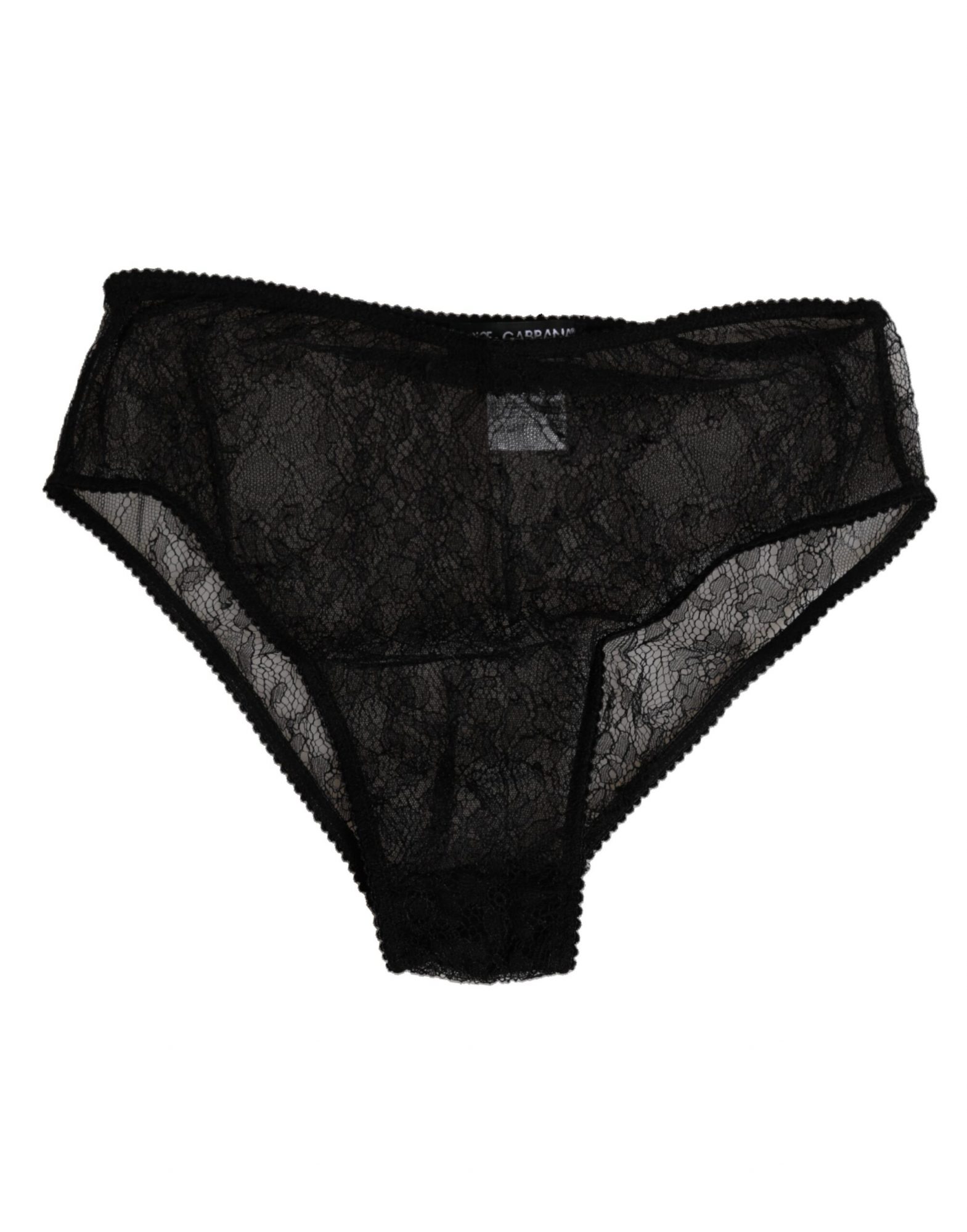 Dolce & Gabbana Schwarze Nylon Stretch Panty mit hoher Taille Unterwäsche