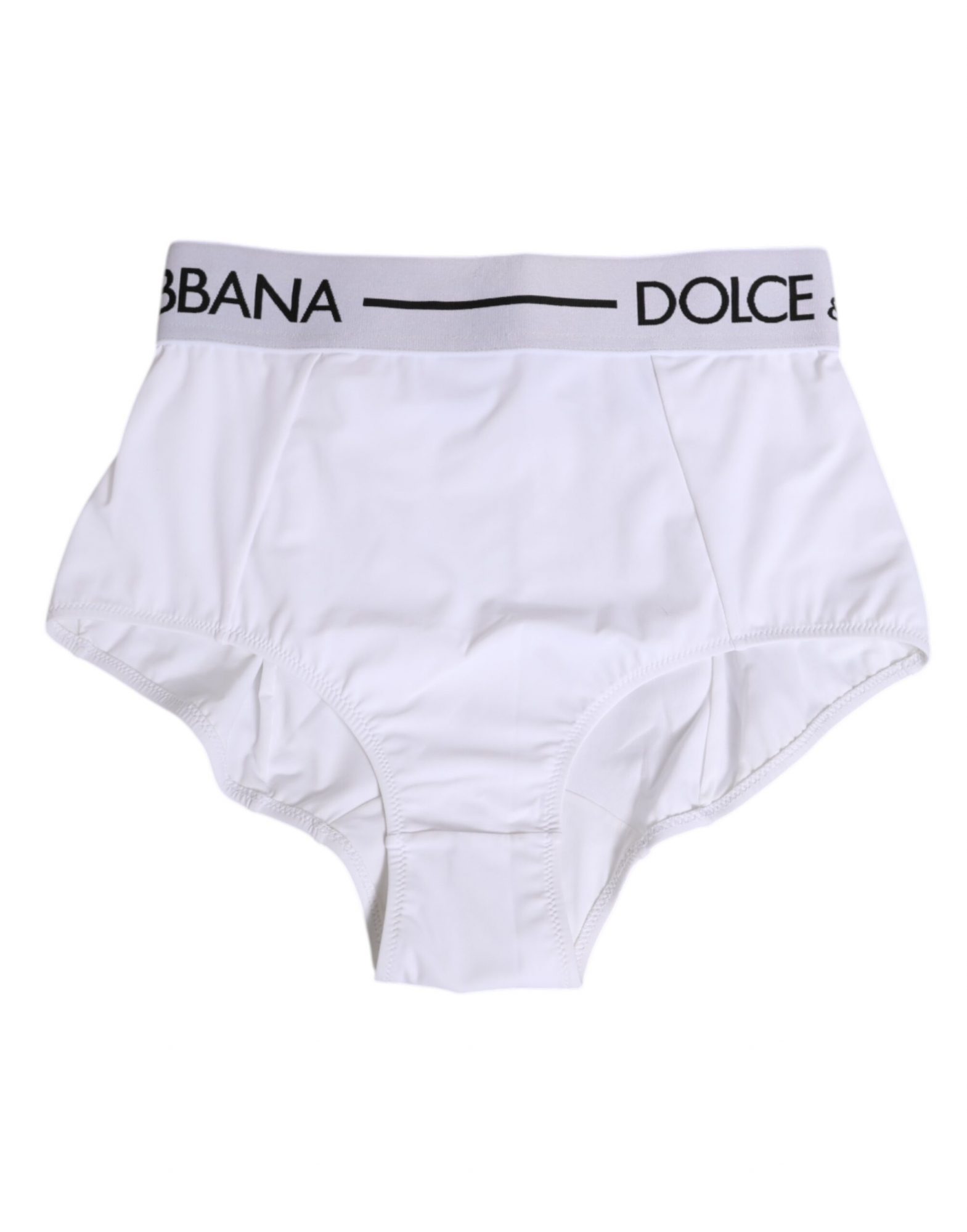 Dolce & Gabbana Weißer Nylon-Logo-Bund Coulotte Unterwäsche