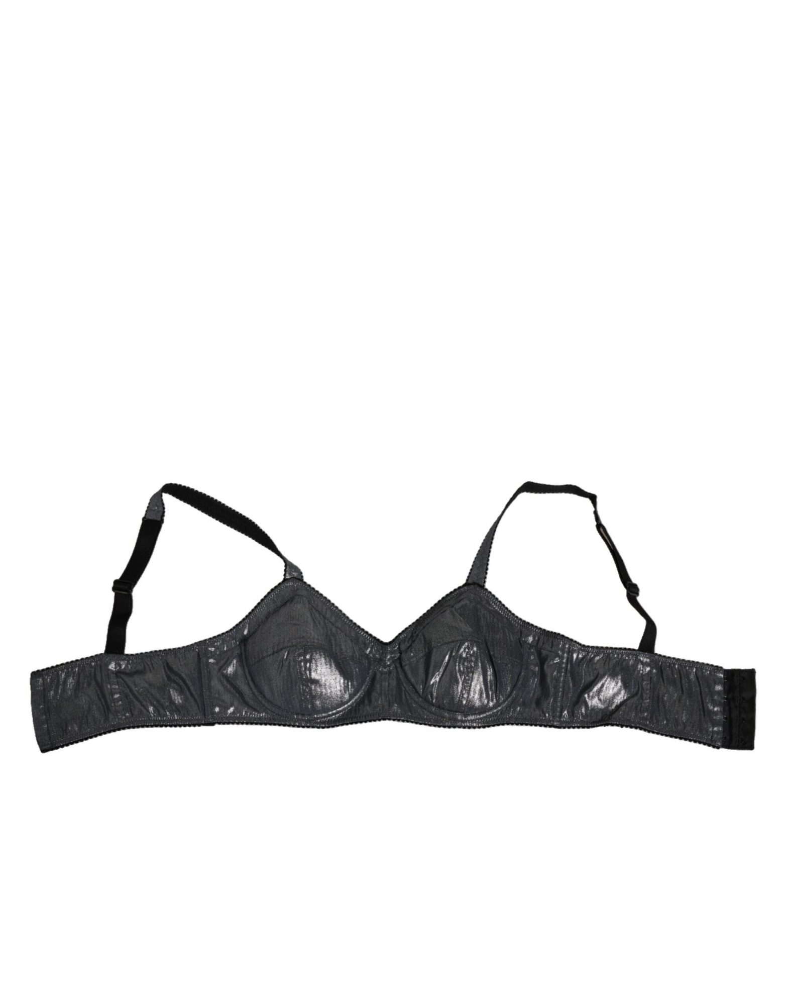 Dolce & Gabbana Dunkelgrauer Seiden-Stretch-Balconcino-BH Unterwäsche