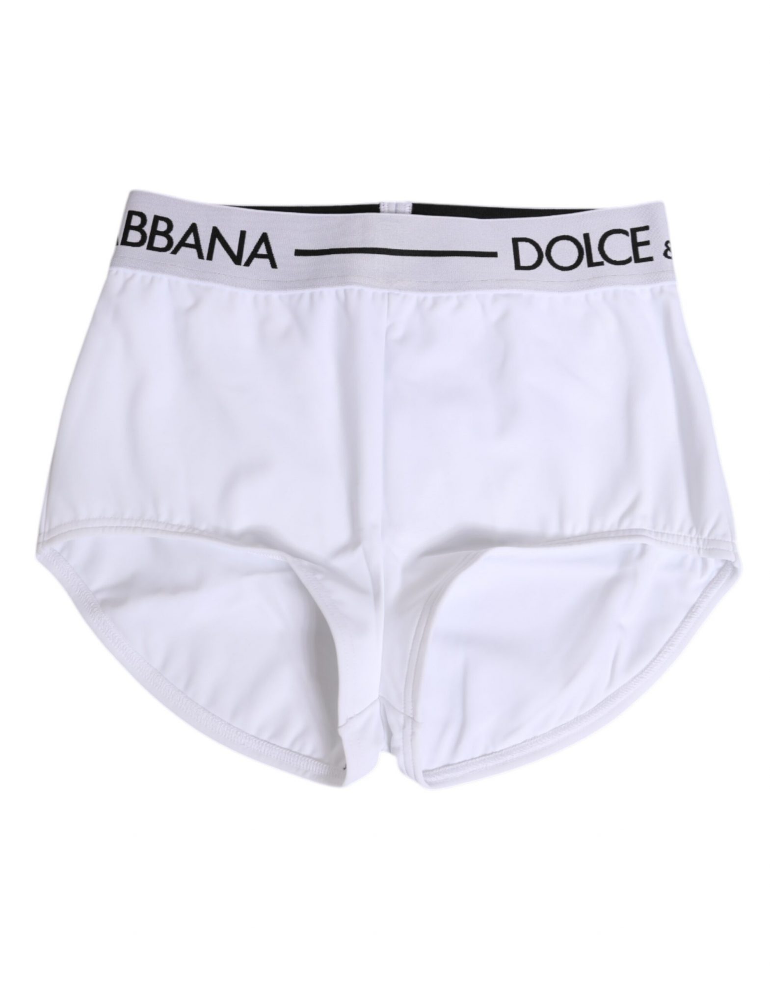 Dolce & Gabbana Weiße Nylon-Logo-Bund-Shorts Unterwäsche