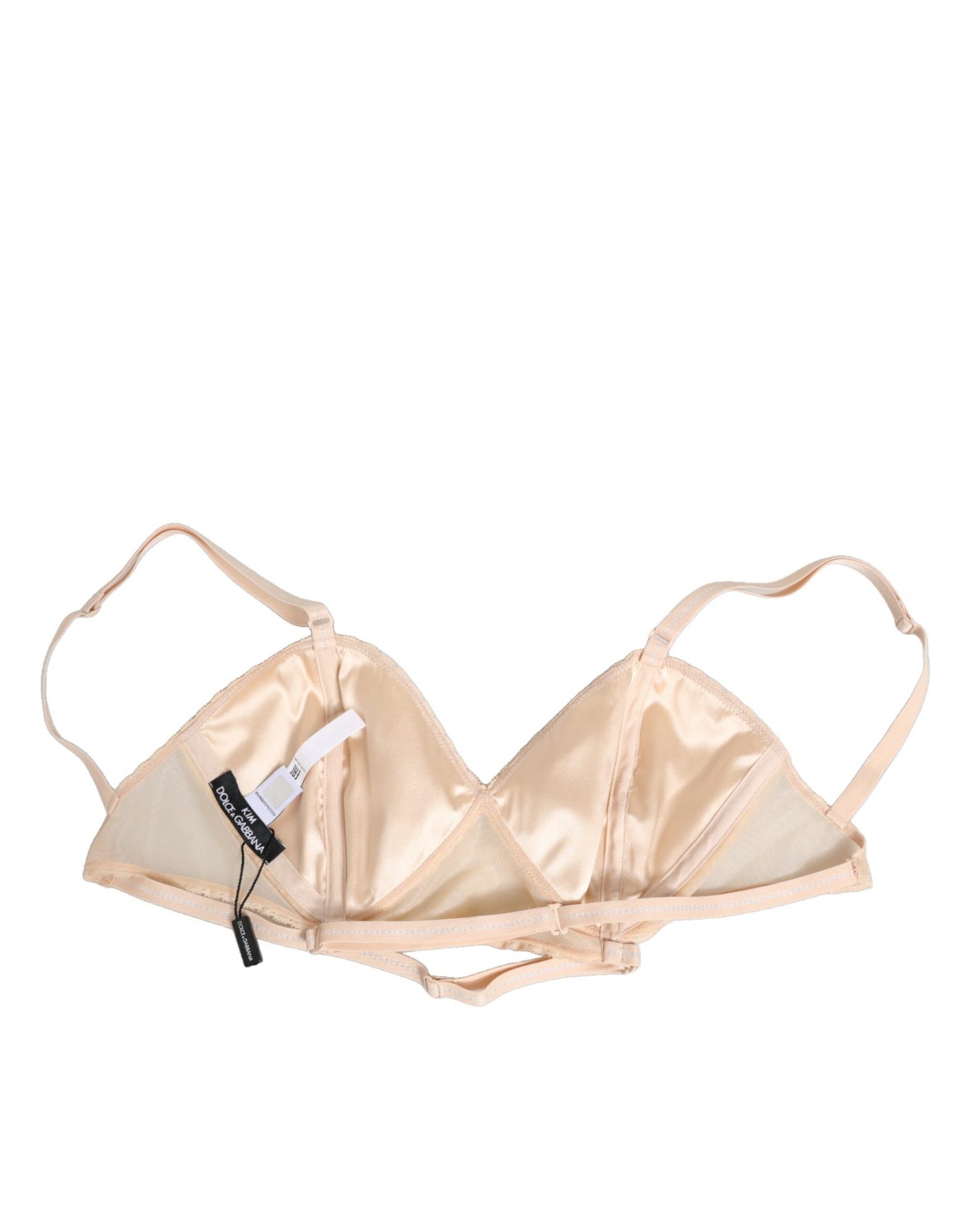 Dolce & Gabbana Beige Nylon Triangel Soft Cup Büstenhalter Unterwäsche