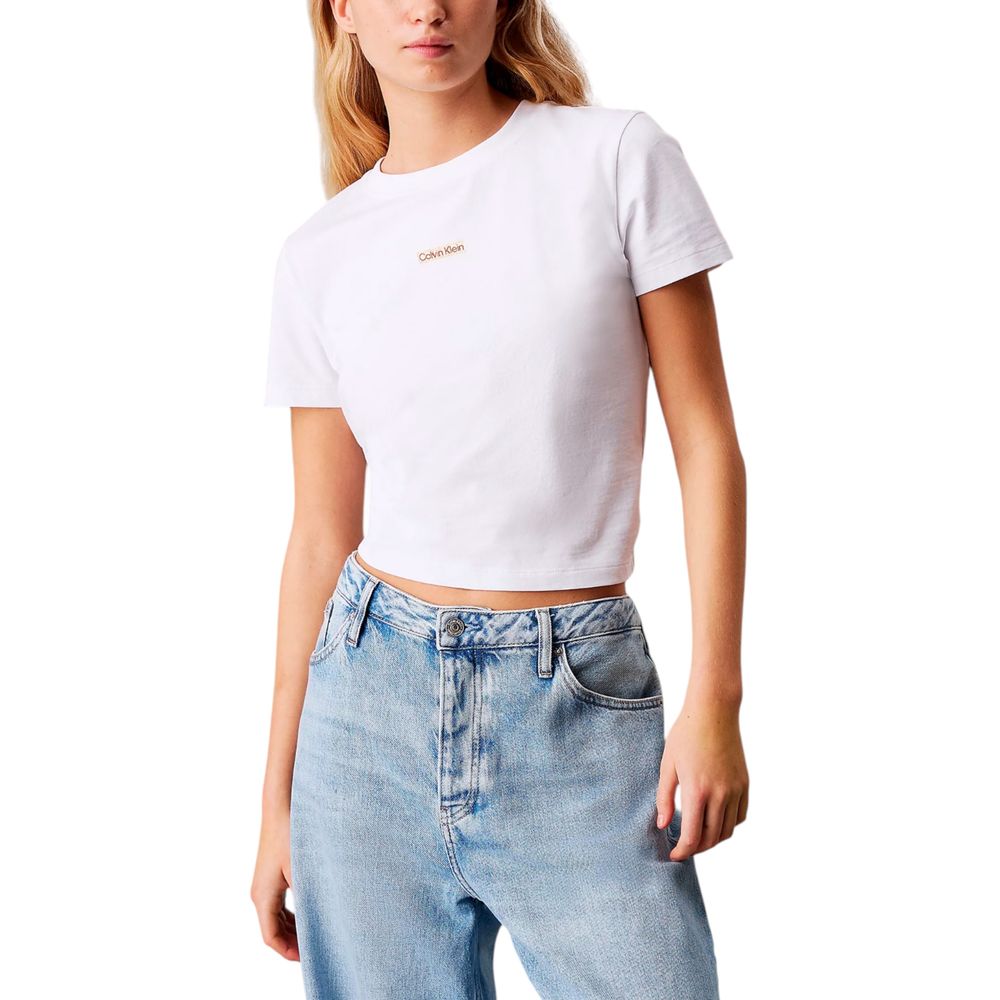 Calvin Klein Jeans Weißes T-Shirt aus recycelter Baumwolle