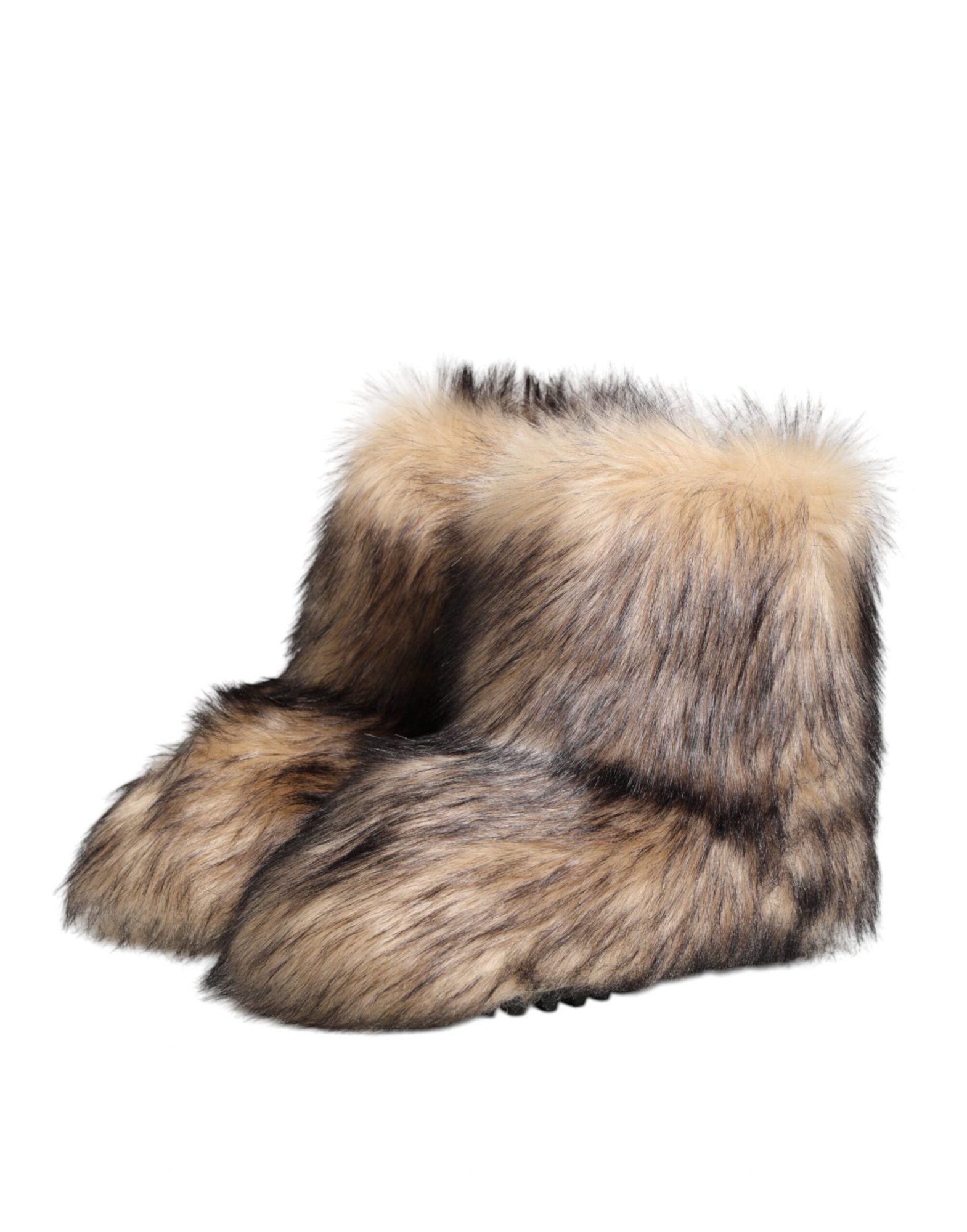 Dolce & Gabbana Braun Faux Skim Pelz Männer kurze Stiefel Schuhe – Bild 5