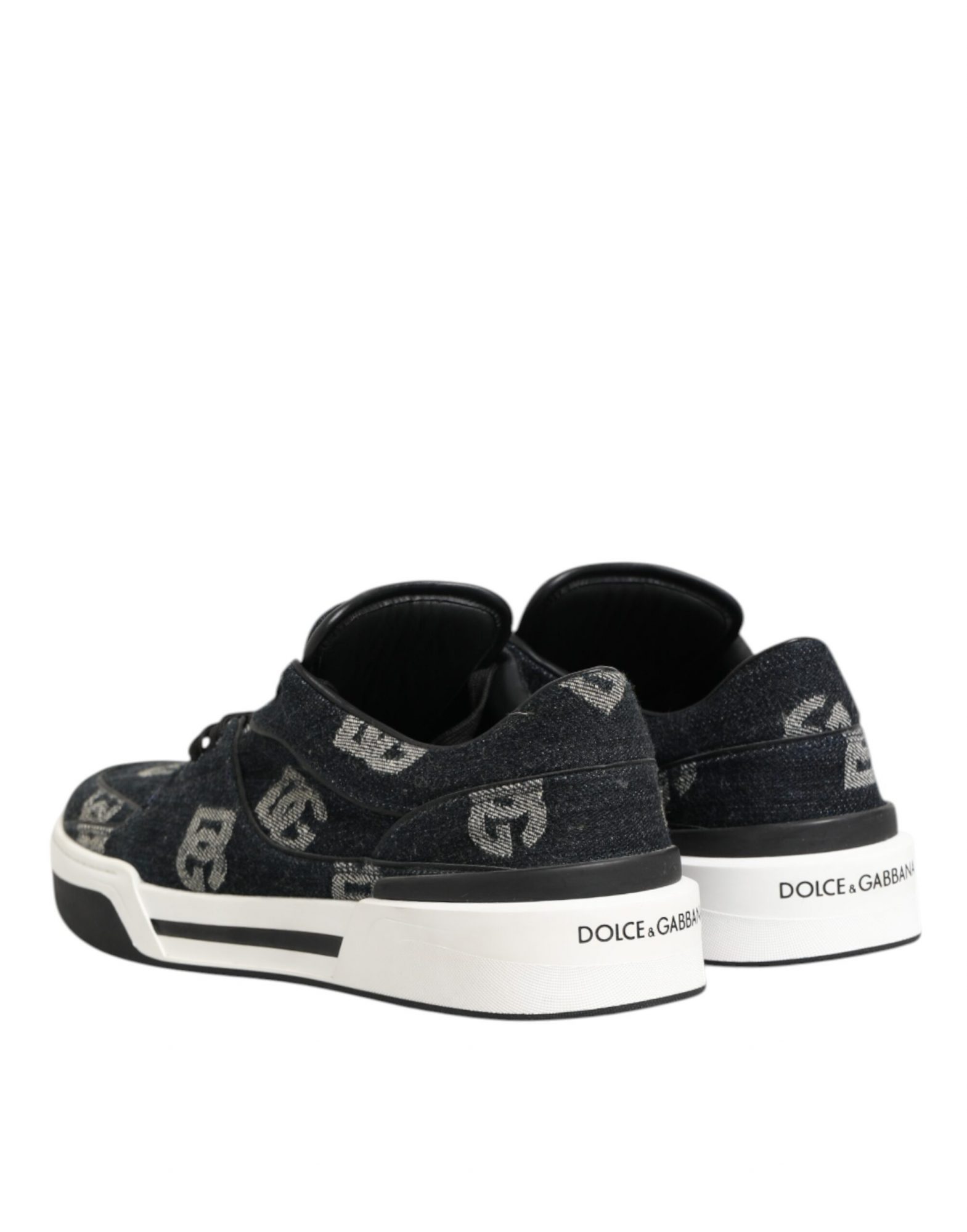 Dolce & Gabbana Blau Baumwolle Denim Logo Low Top Sneakers Schuhe – Bild 6